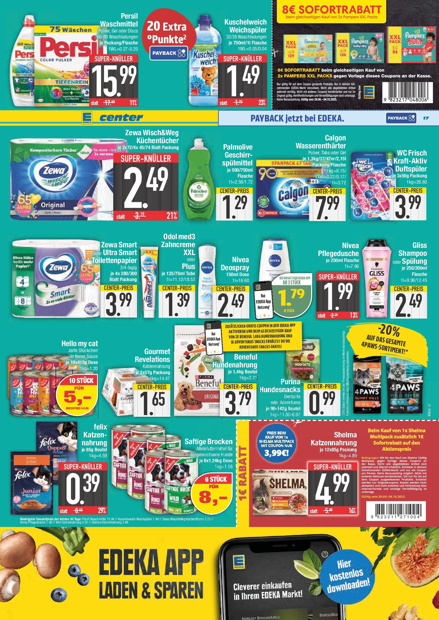 Edeka prospekt Schwabmünchen	 (ab 28.09.2025) » Angebote Online | Seite: 17 | Produkte: Dusche, Zewa, Weichspüler, Toilettenpapier
