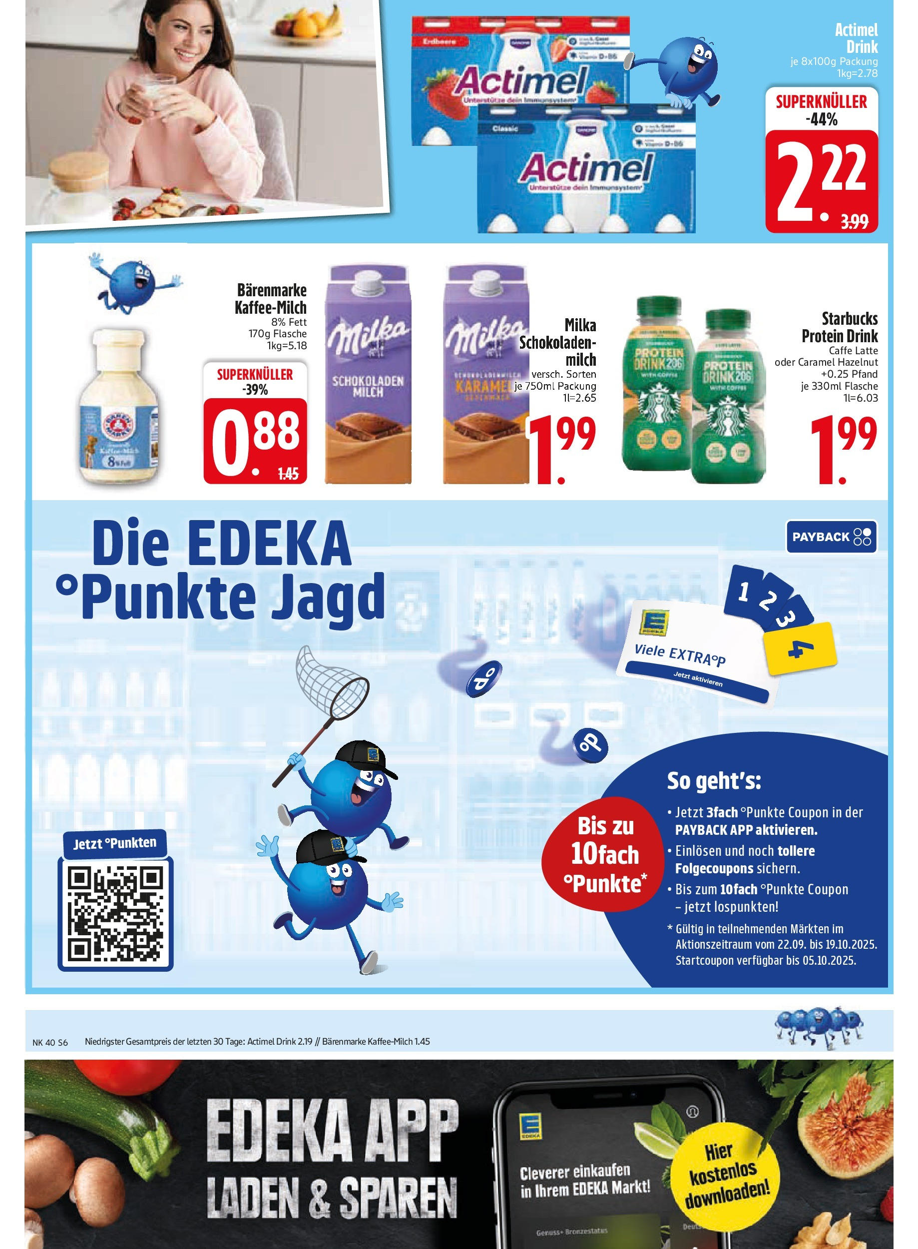 Edeka prospekt Murnau	 (ab 29.09.2025) » Angebote Online | Seite: 6 | Produkte: Actimel, Milch, Starbucks, Milka