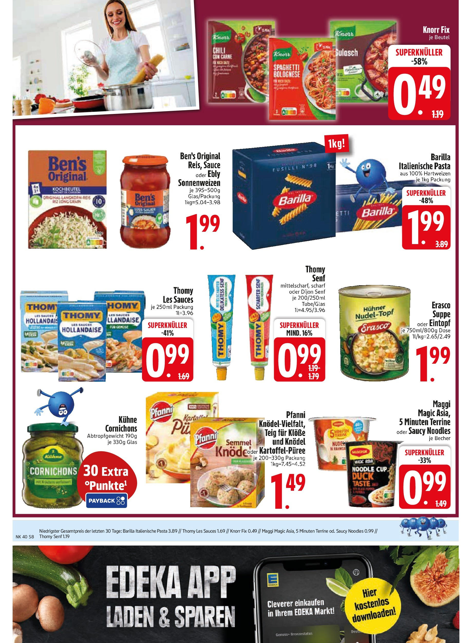 Edeka prospekt Murnau	 (ab 29.09.2025) » Angebote Online | Seite: 8 | Produkte: Thomy les sauces, Barilla, Knorr, Chili