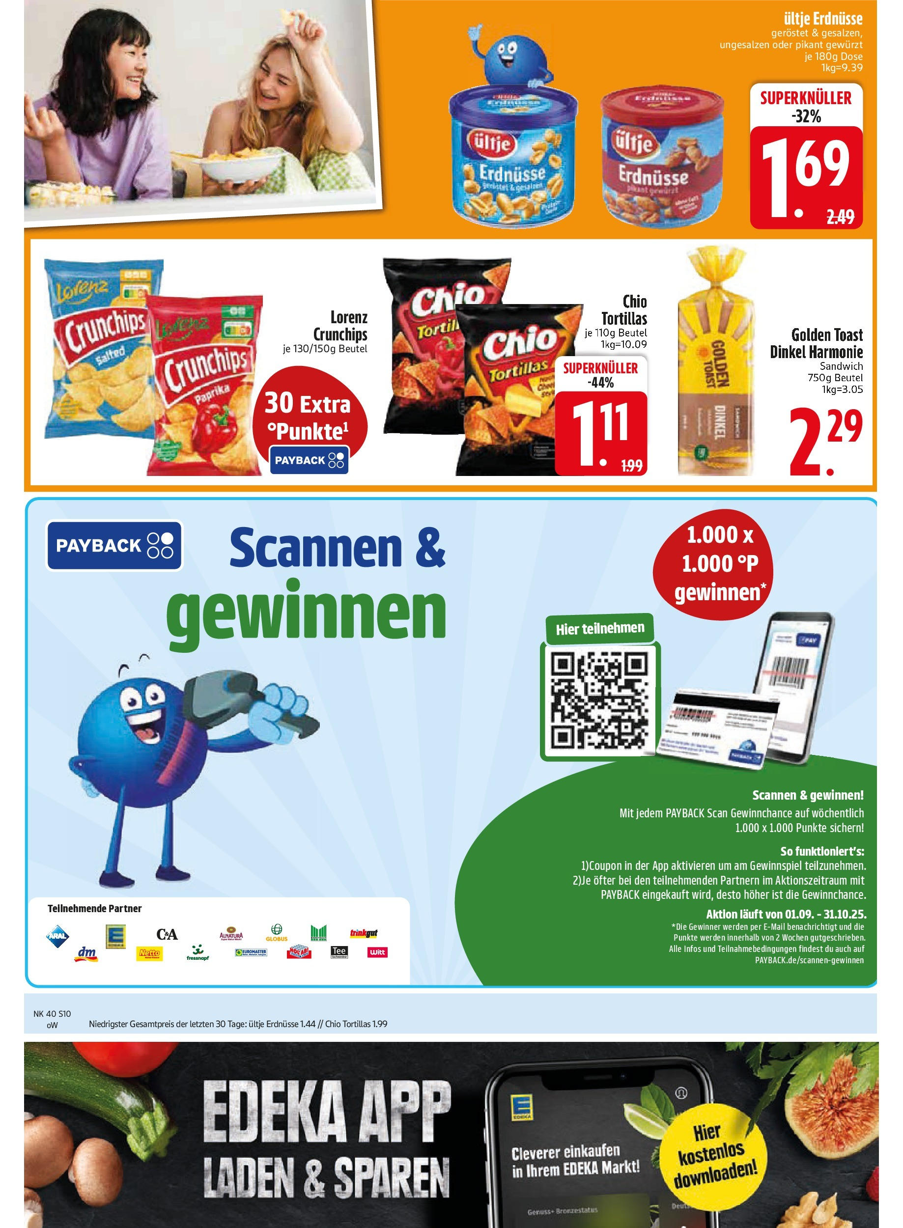 Edeka prospekt Murnau	 (ab 29.09.2025) » Angebote Online | Seite: 10 | Produkte: Toast, Paprika, Chio tortillas, Chips