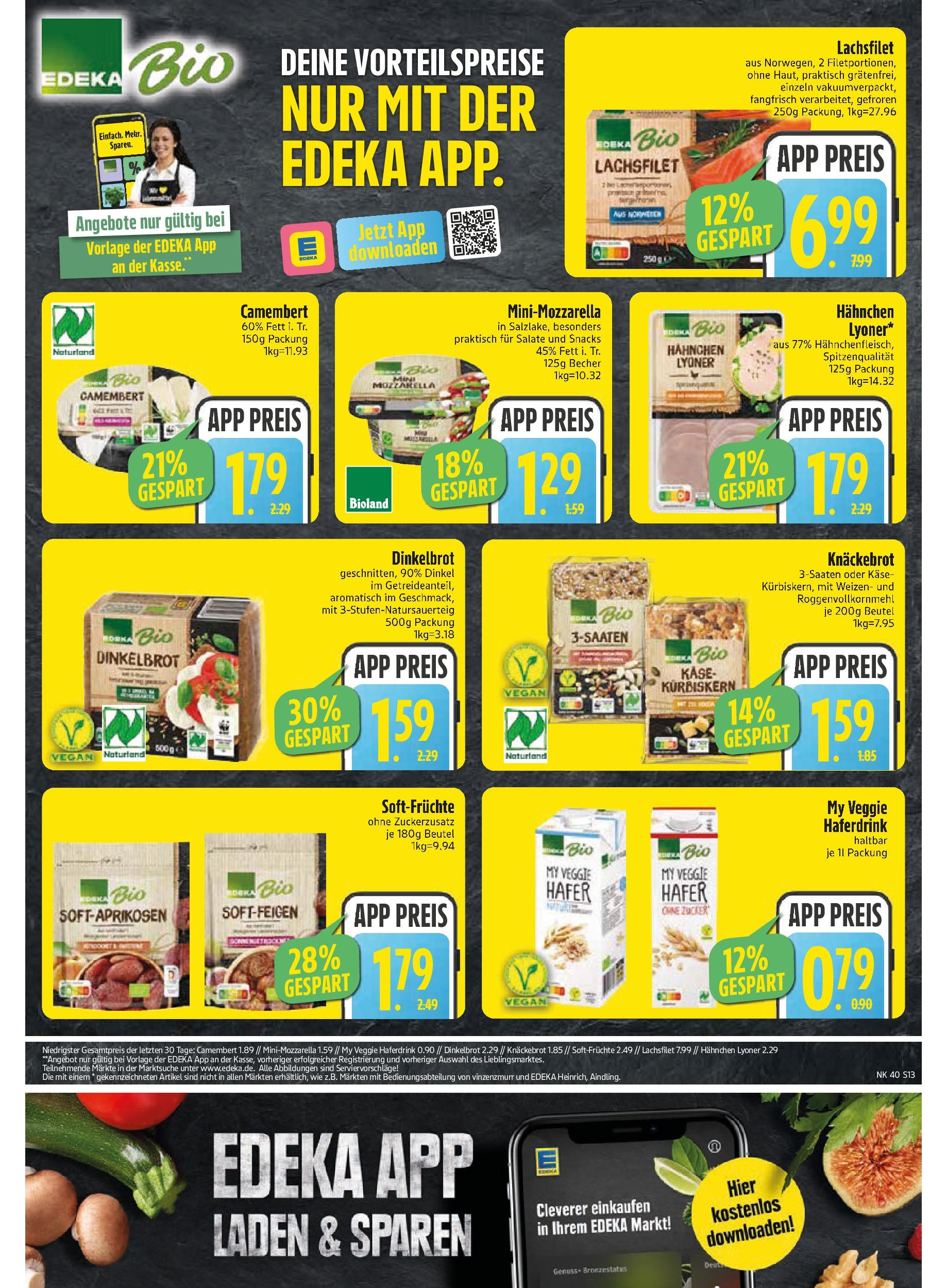 Edeka prospekt Murnau	 (ab 29.09.2025) » Angebote Online | Seite: 13 | Produkte: Hahnchen, Käse, Mozzarella, Box
