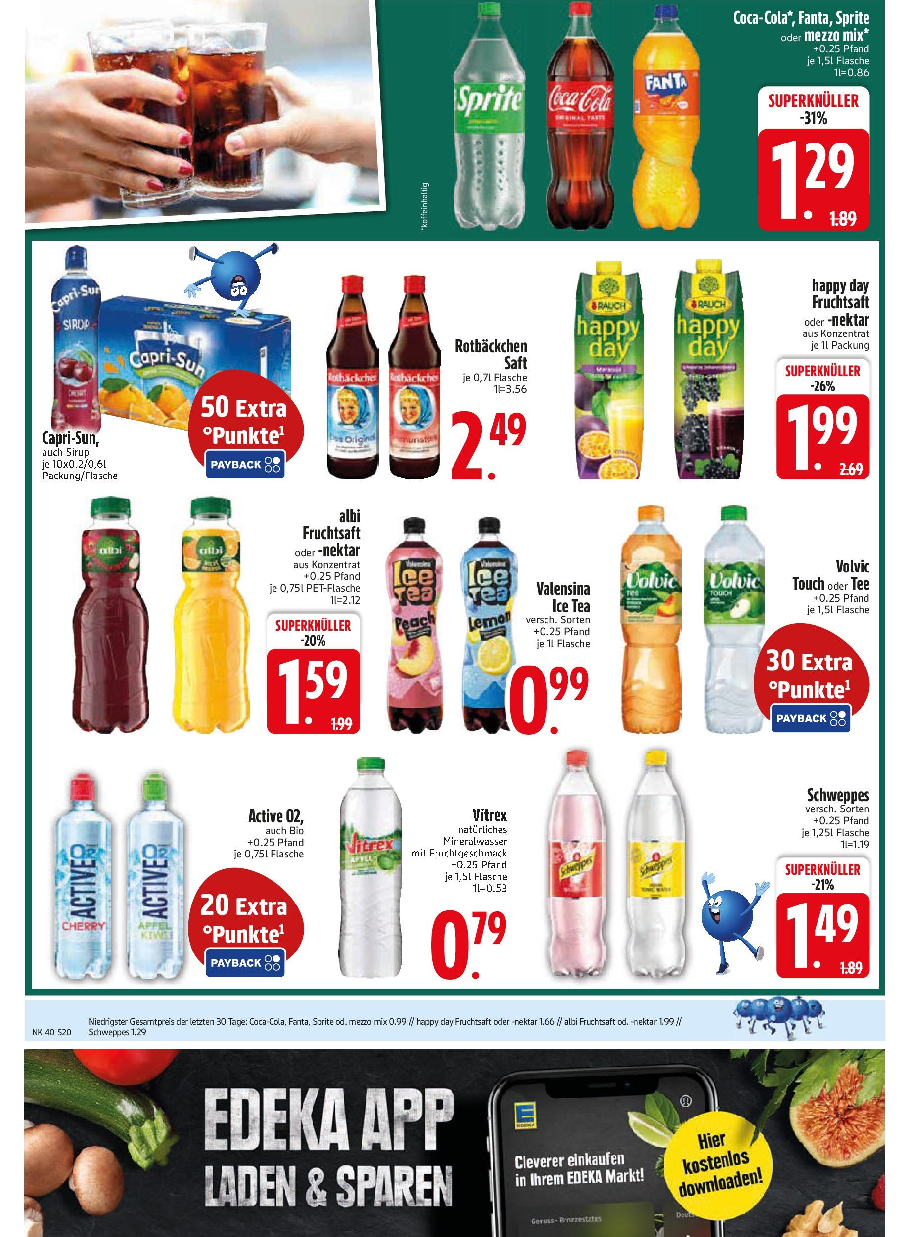 Edeka prospekt Murnau	 (ab 29.09.2025) » Angebote Online | Seite: 20 | Produkte: Coca cola, Valensina, Saft, Tee