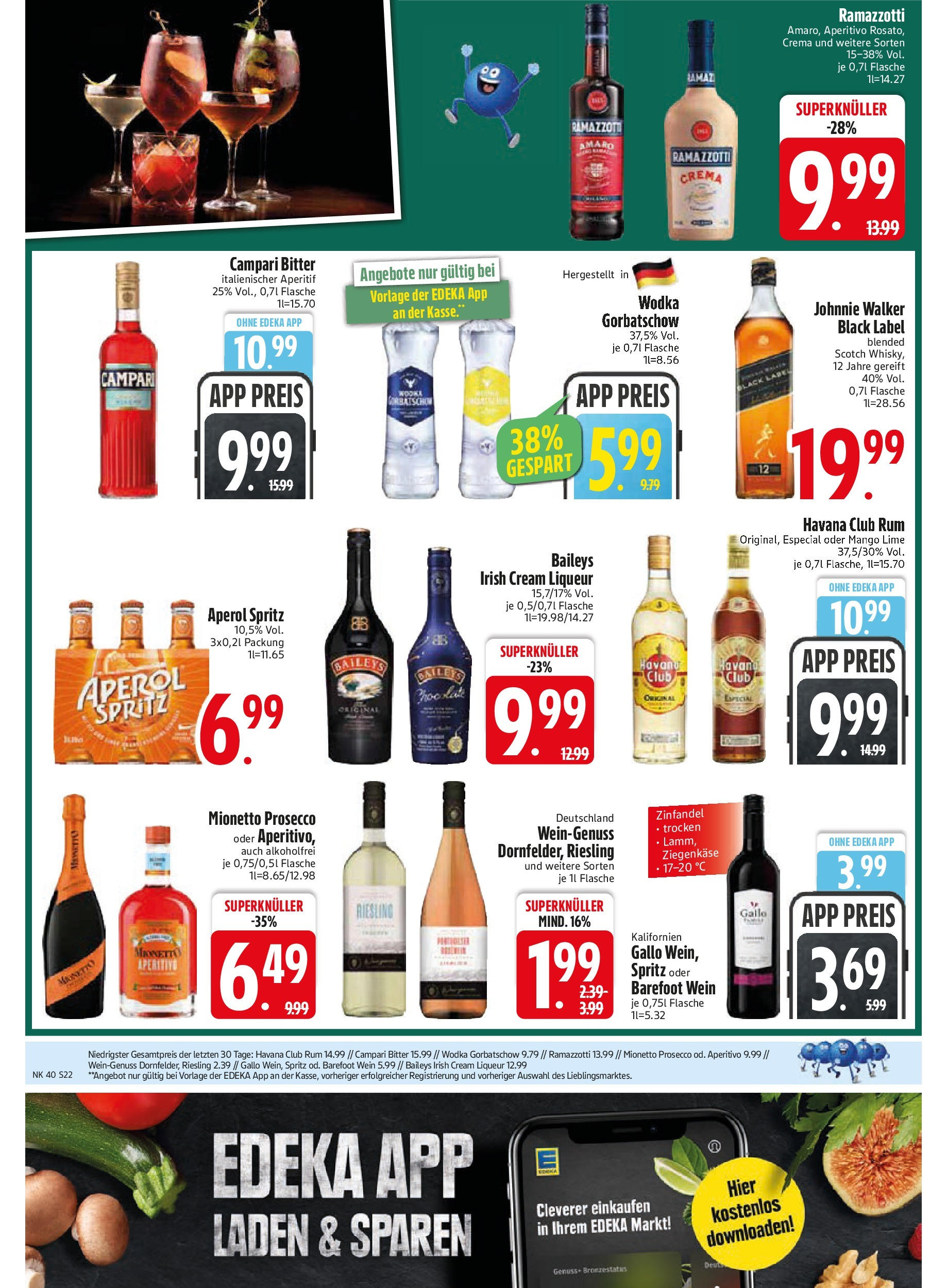 Edeka prospekt Murnau	 (ab 29.09.2025) » Angebote Online | Seite: 22 | Produkte: Ziegenkäse, Mango, Aperol, Wodka