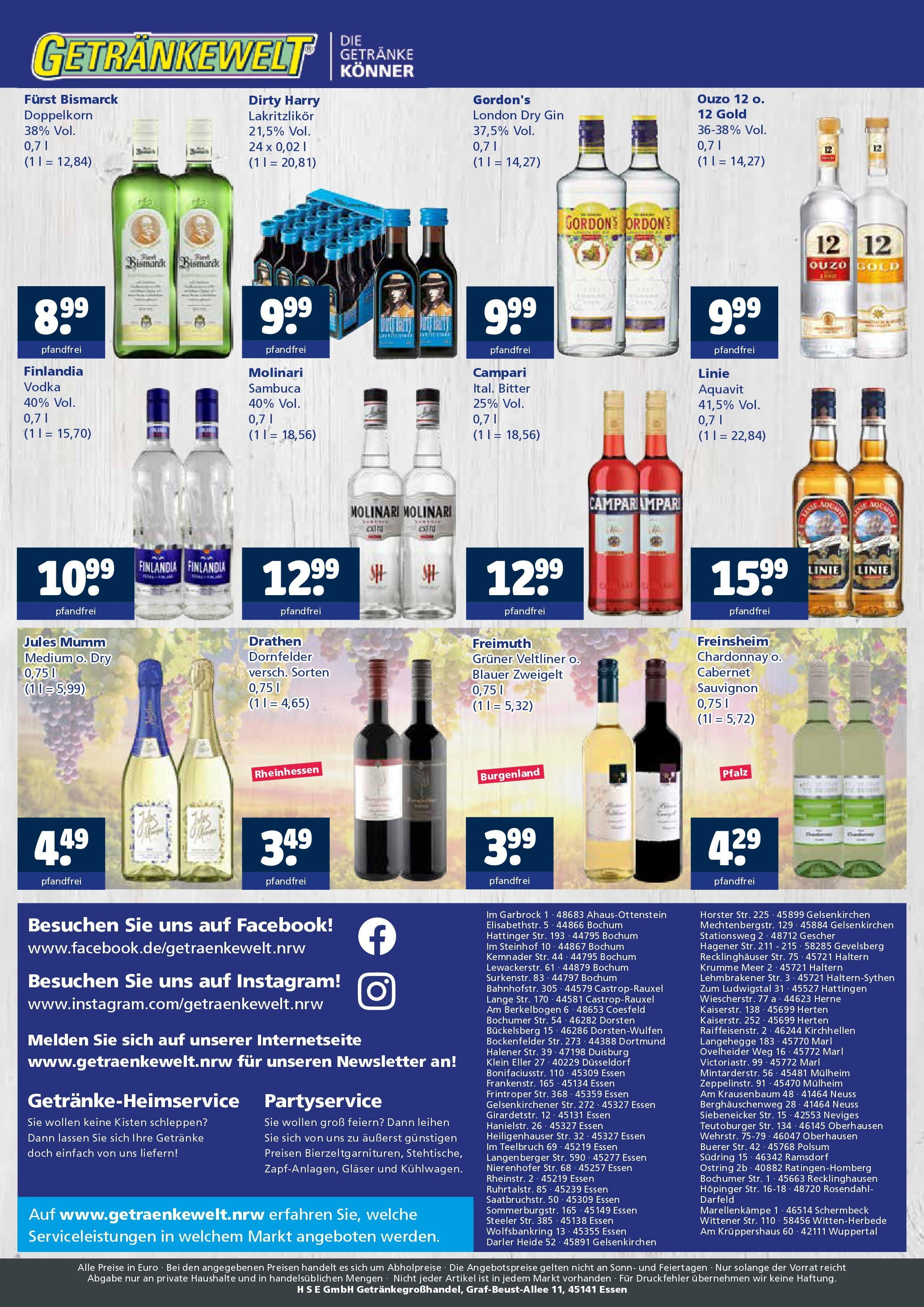 Entdecke - Getränkewelt HSE: Getränkeangebote (ab 28.09.2025) zum Blättern | Seite: 4 | Produkte: Ouzo, Campari, Sambuca, Jules mumm