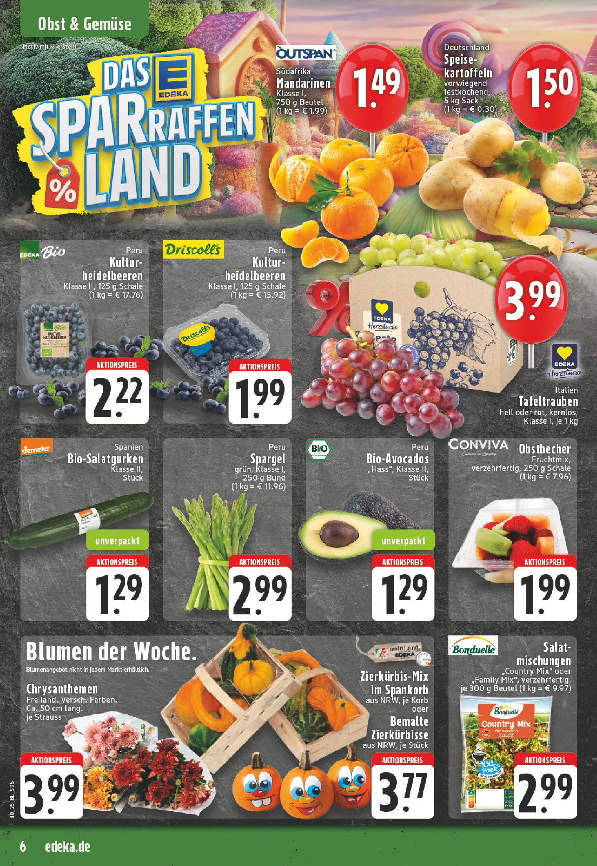 Edeka prospekt Mülheim / Ruhr	 (ab 28.09.2025) » Angebote Online | Seite: 6 | Produkte: Mandarinen, Avocado, Gemüse, Salat