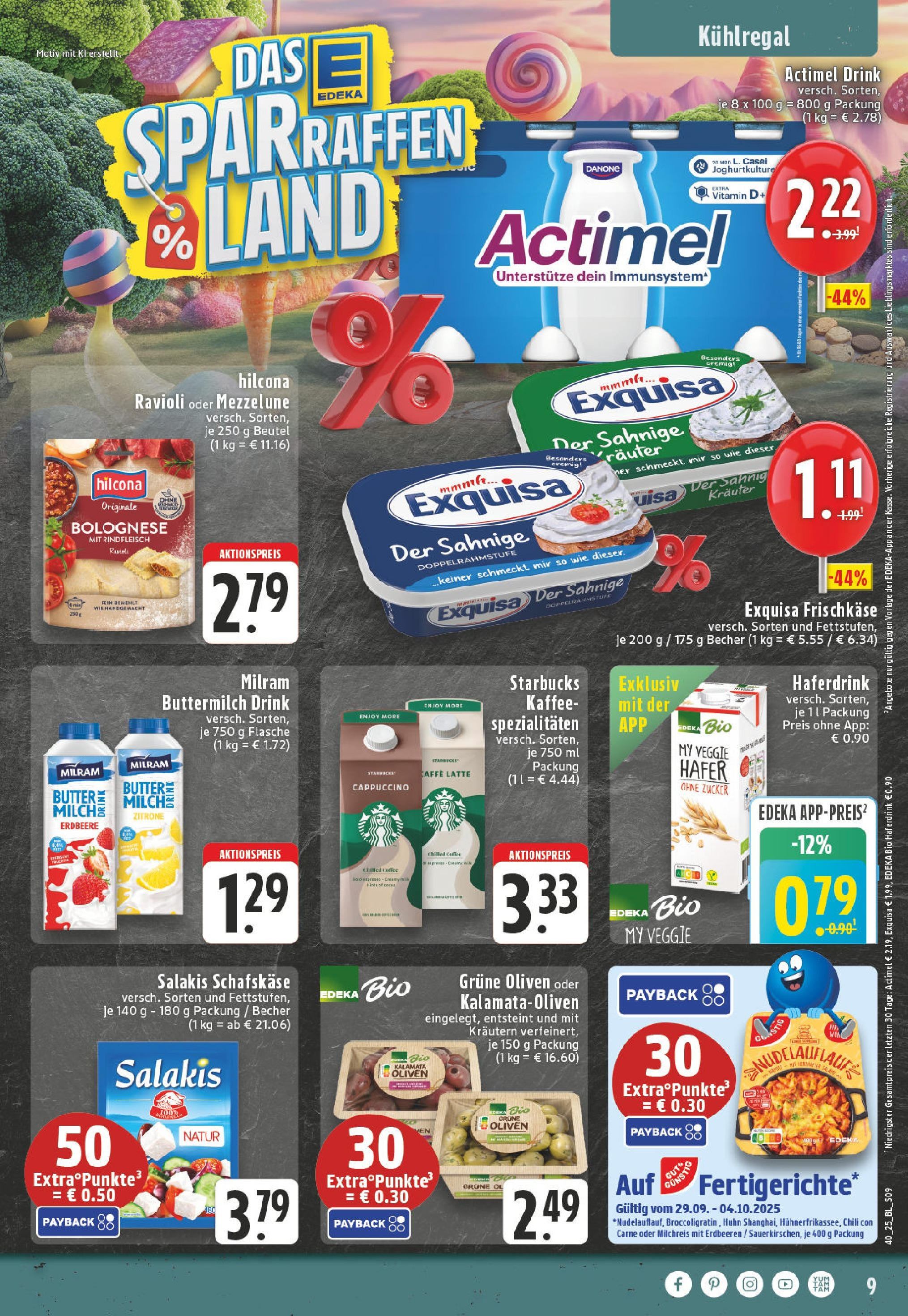 Edeka prospekt Mülheim / Ruhr	 (ab 28.09.2025) » Angebote Online | Seite: 9 | Produkte: Feta, Exquisa, Salakis, Rindfleisch