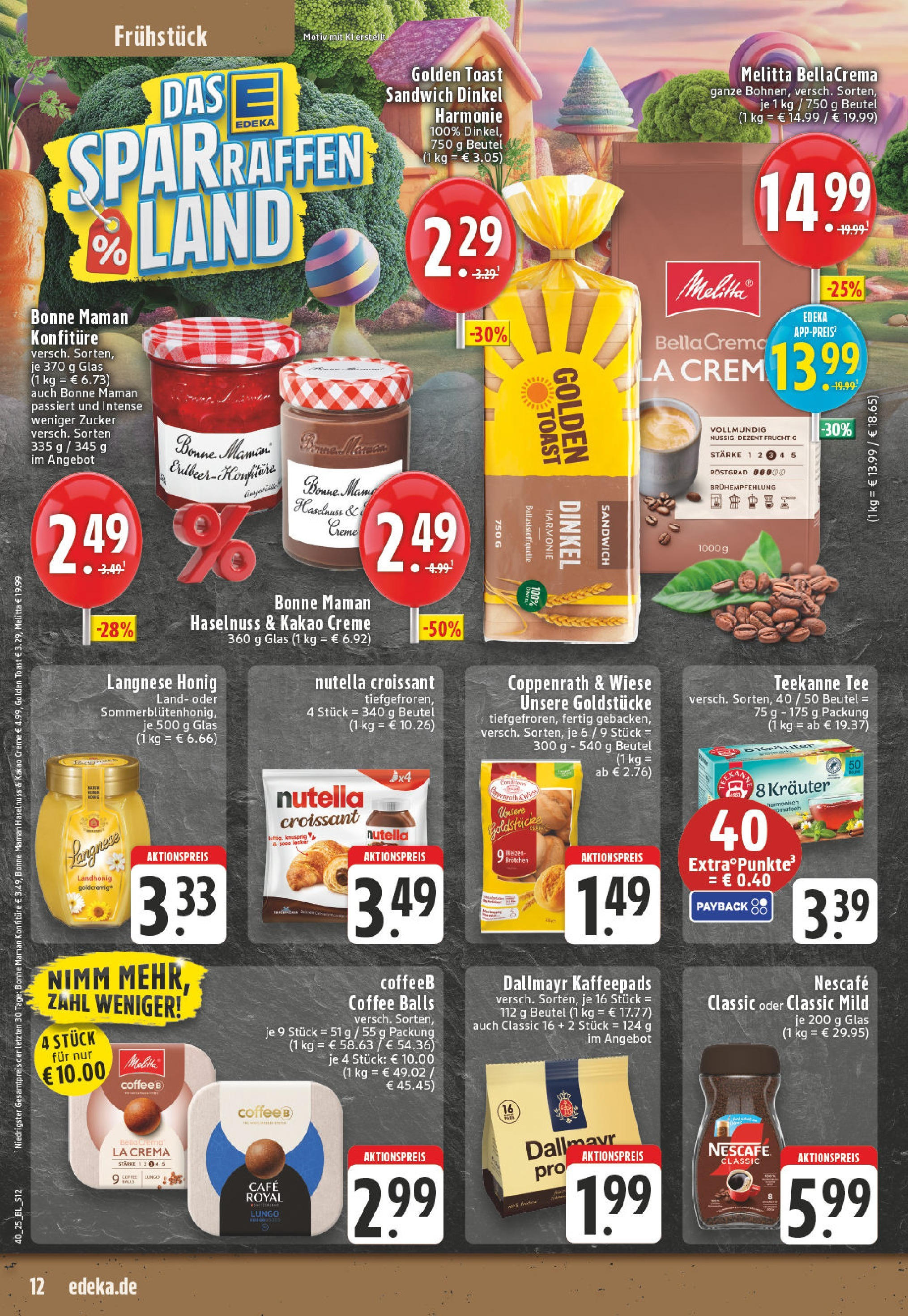 Edeka prospekt Mülheim / Ruhr	 (ab 28.09.2025) » Angebote Online | Seite: 12 | Produkte: Nescafe, Croissant, Nutella, Dallmayr
