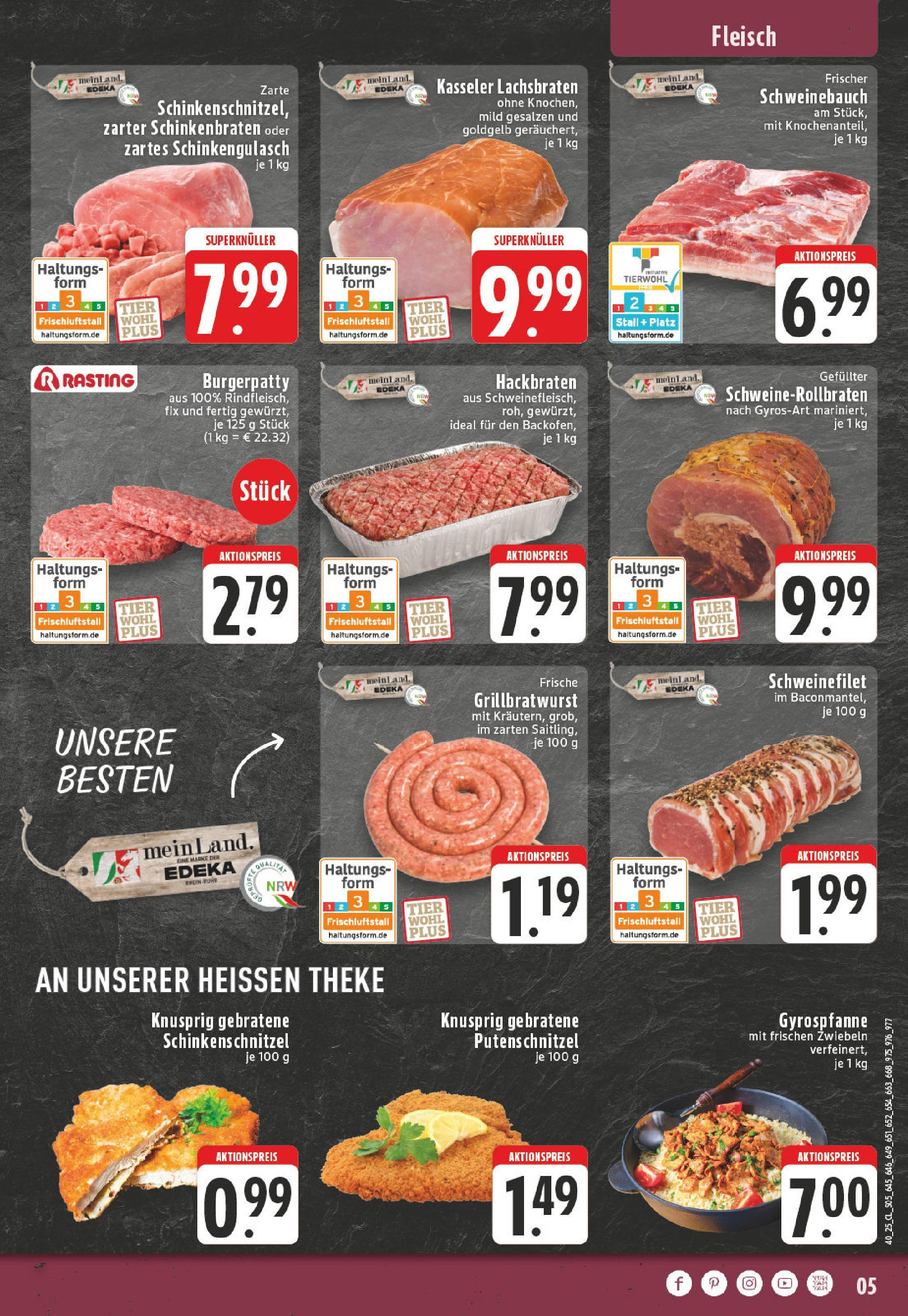 Edeka prospekt Mülheim / Ruhr	 (ab 28.09.2025) » Angebote Online | Seite: 5 | Produkte: Schweinebauch, Schweinefilet, Putenschnitzel, Fleisch