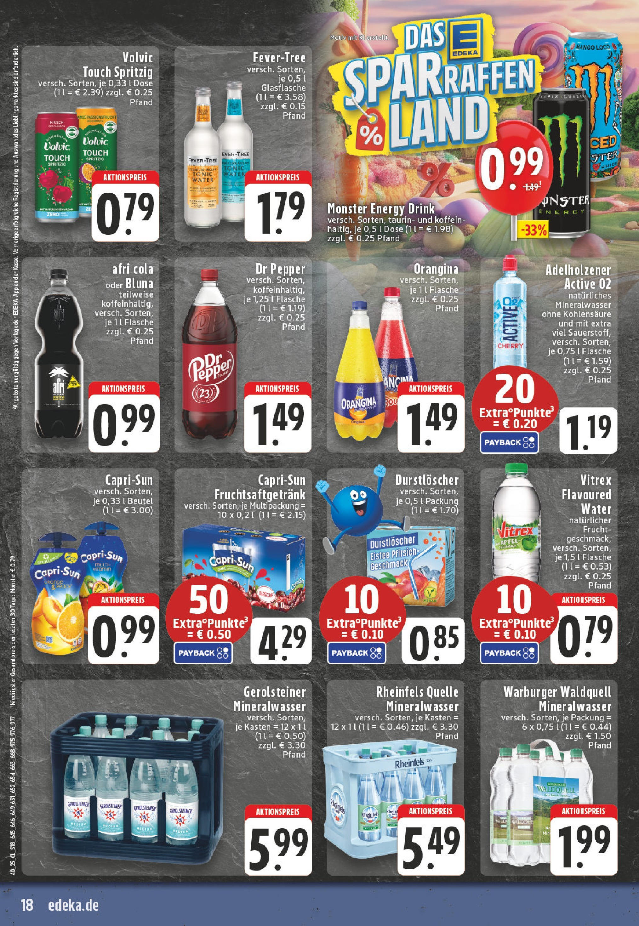 Edeka prospekt Mülheim / Ruhr	 (ab 28.09.2025) » Angebote Online | Seite: 18 | Produkte: Durstloscher, Cola, Adelholzener, Pfirsich