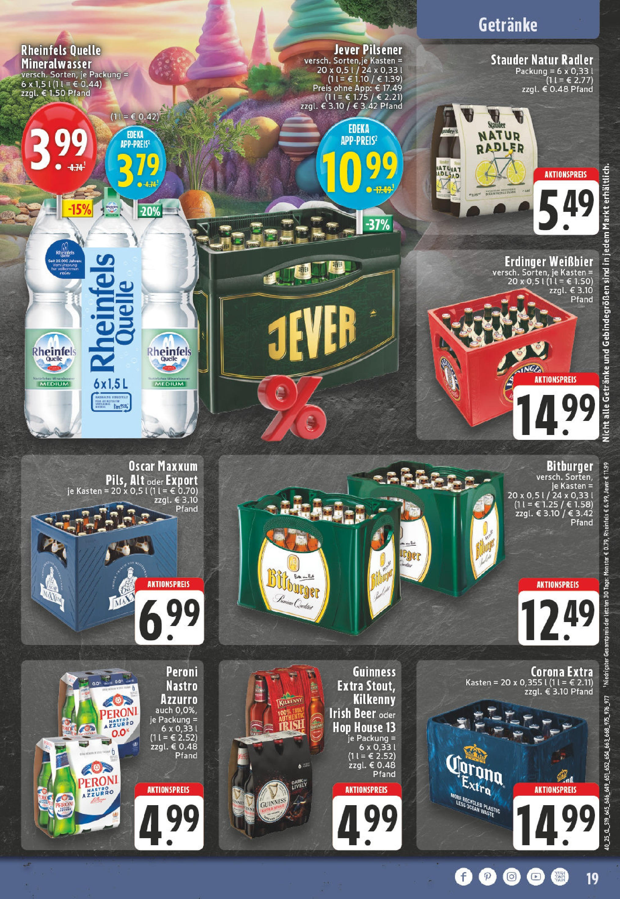 Edeka prospekt Mülheim / Ruhr	 (ab 28.09.2025) » Angebote Online | Seite: 19 | Produkte: Erdinger, Bier, Radler, Jever