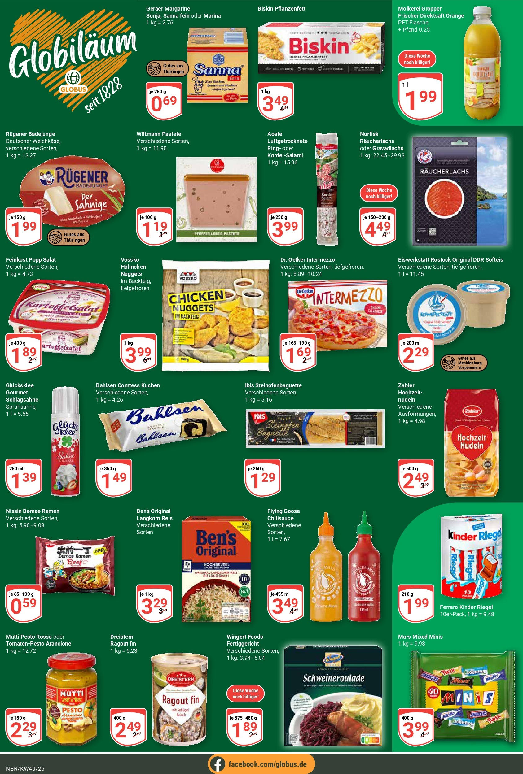 Globus prospekt Neubrandenburg	 (ab 28.09.2025) » Angebote online | Seite: 3 | Produkte: Margarine, Hahnchen, Reis, Kuchen