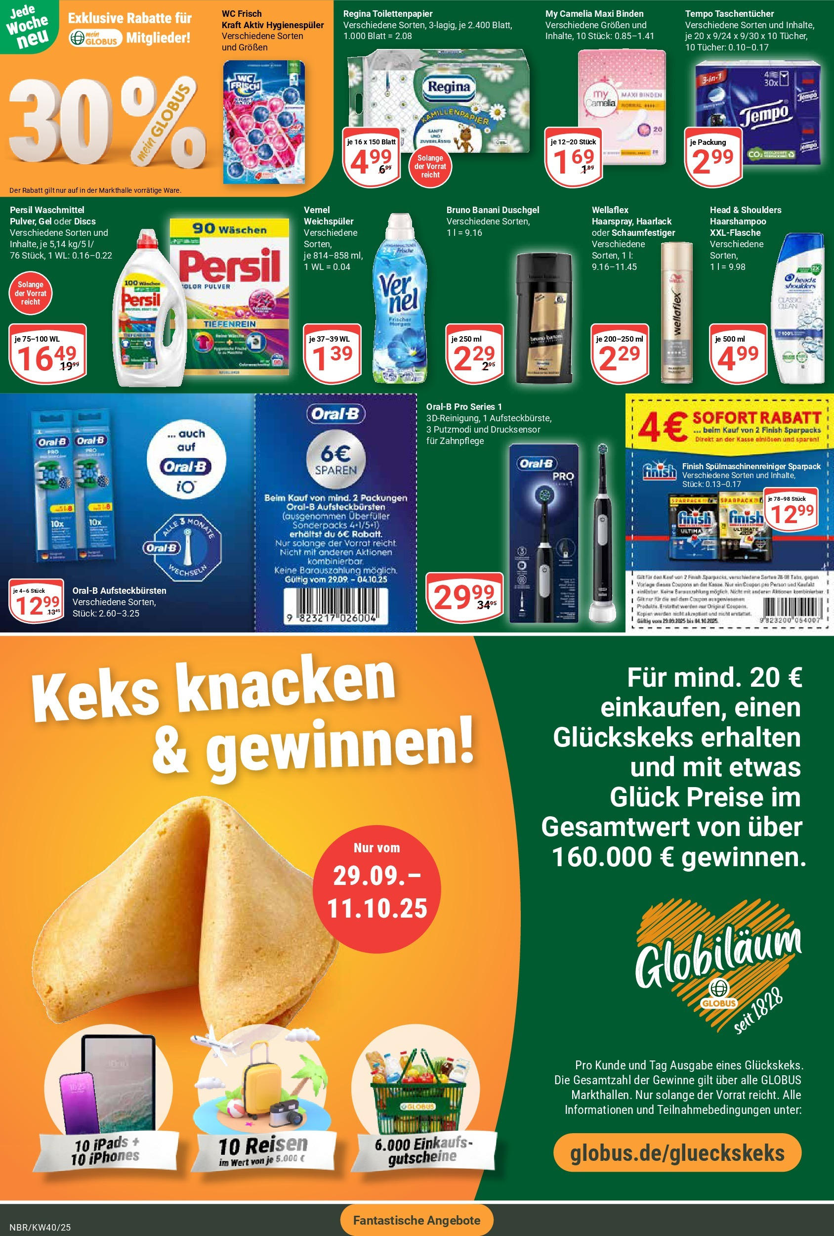 Globus prospekt Neubrandenburg	 (ab 28.09.2025) » Angebote online | Seite: 5 | Produkte: Head & shoulders, Weichspüler, Tempo, Vernel
