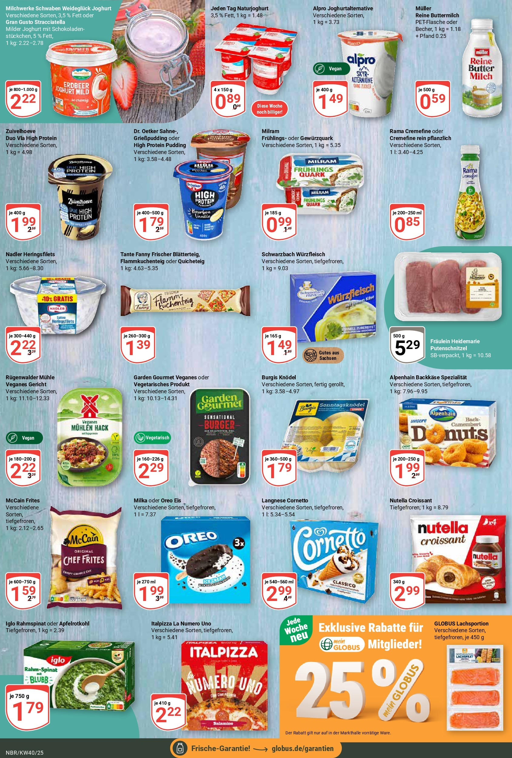 Globus prospekt Neubrandenburg	 (ab 28.09.2025) » Angebote online | Seite: 11 | Produkte: Butter, Käse, Alpro, Eis