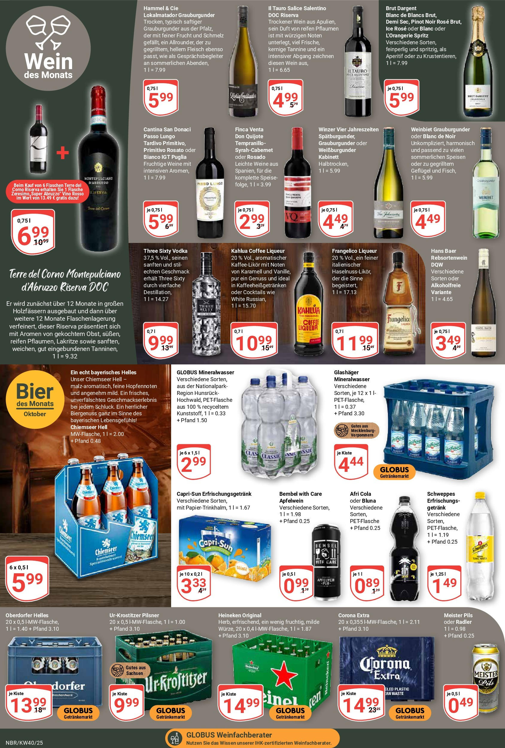 Globus prospekt Neubrandenburg	 (ab 28.09.2025) » Angebote online | Seite: 17 | Produkte: Pflaumen, Bier, Mineralwasser, Vodka