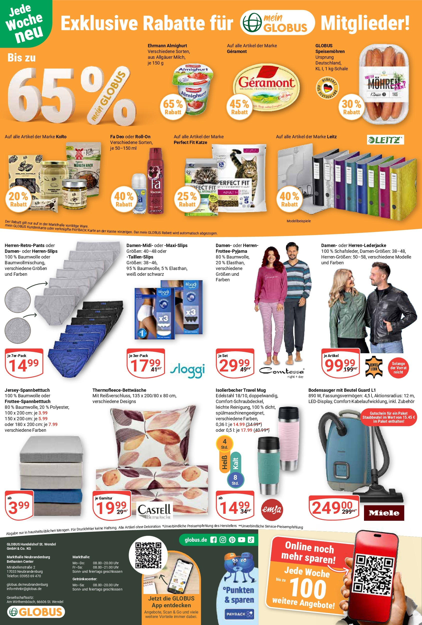 Globus prospekt Neubrandenburg	 (ab 28.09.2025) » Angebote online | Seite: 22 | Produkte: Geramont, Bettwäsche, Mohren, Telefon