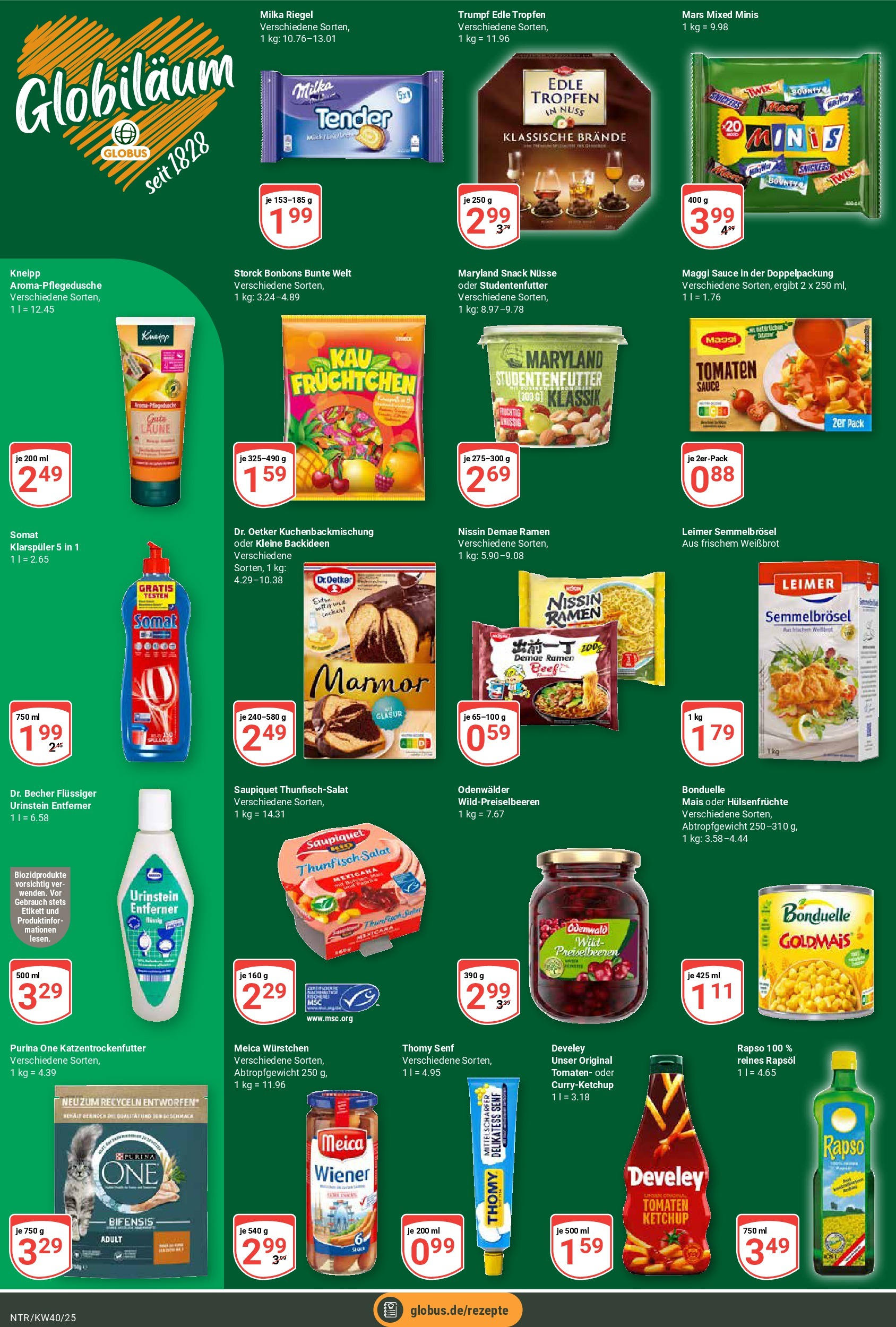 Globus prospekt Neutraubling	 (ab 28.09.2025) » Angebote online | Seite: 4 | Produkte: Mars, Klarspüler, Ketchup, Nüsse