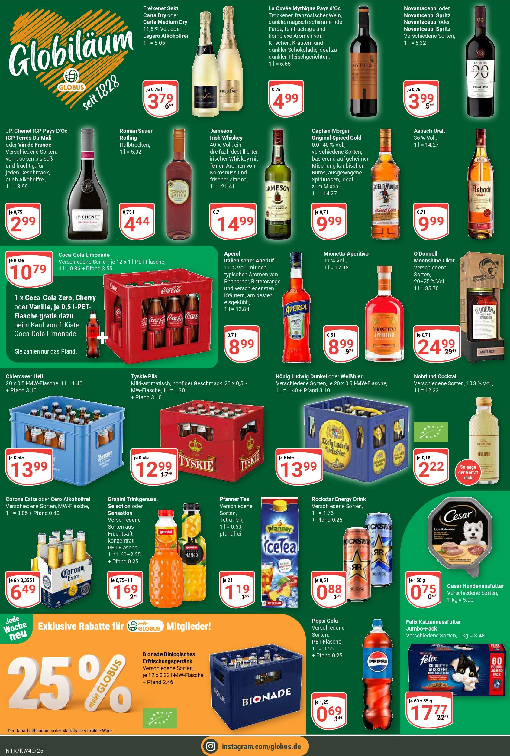Globus prospekt Neutraubling	 (ab 28.09.2025) » Angebote online | Seite: 5 | Produkte: Energy, Sekt, Limonade, Fruchtsaft