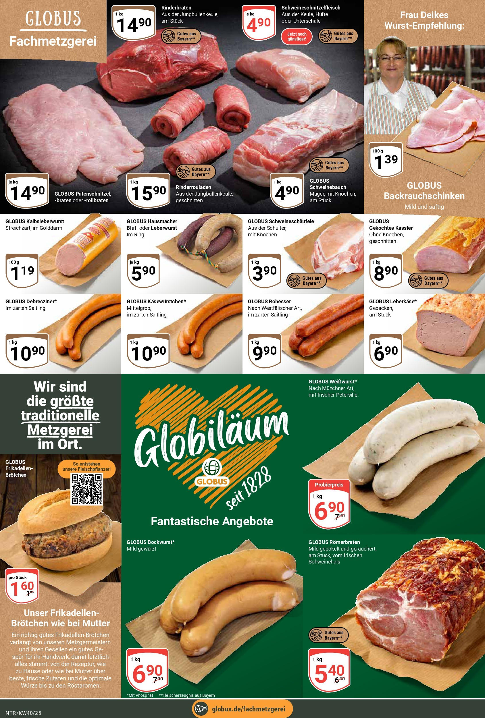 Globus prospekt Neutraubling	 (ab 28.09.2025) » Angebote online | Seite: 10 | Produkte: Rinderrouladen, Rinderbraten, Schweinebauch, Petersilie
