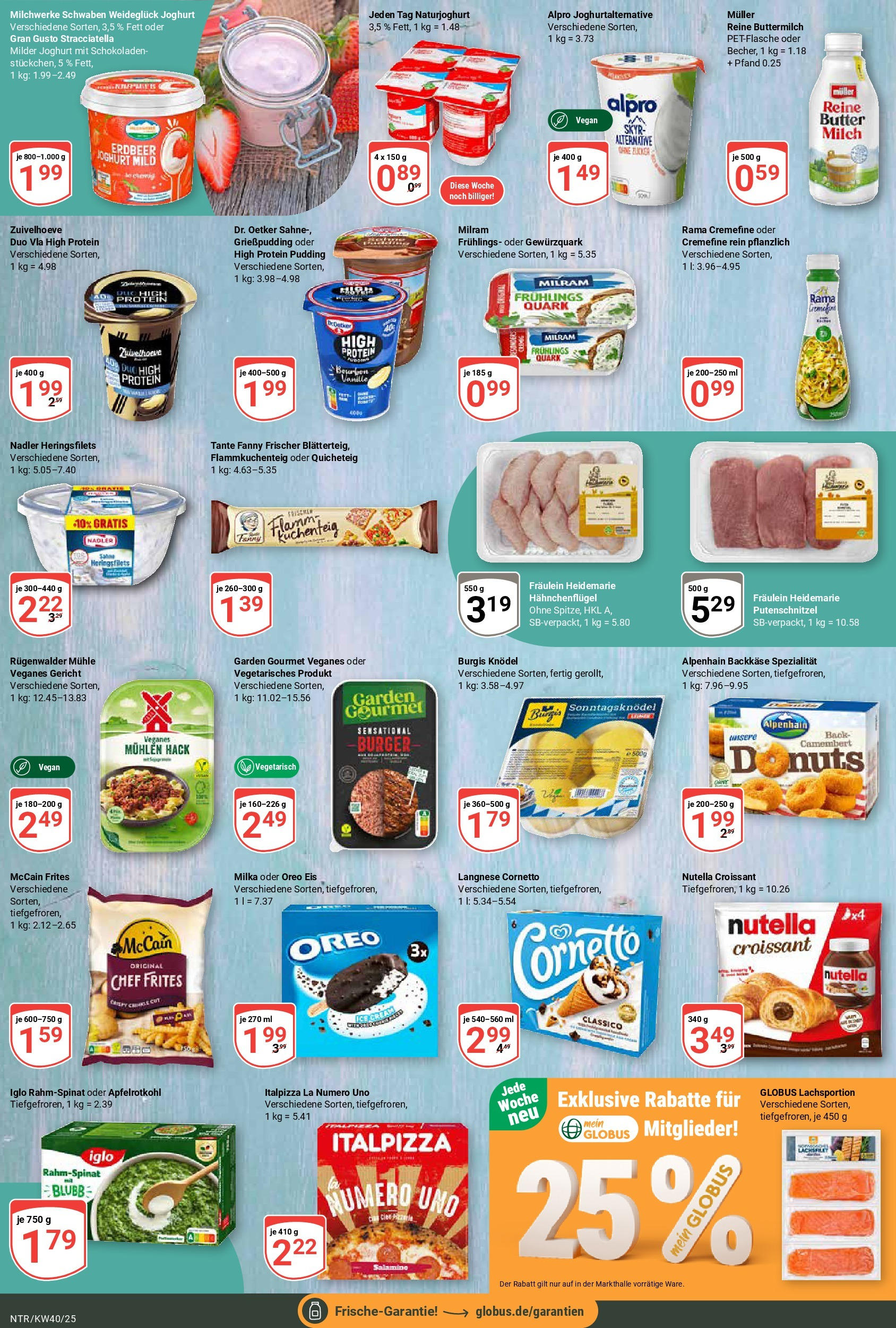 Globus prospekt Neutraubling	 (ab 28.09.2025) » Angebote online | Seite: 12 | Produkte: Joghurt, Iglo, Rama cremefine, McCain