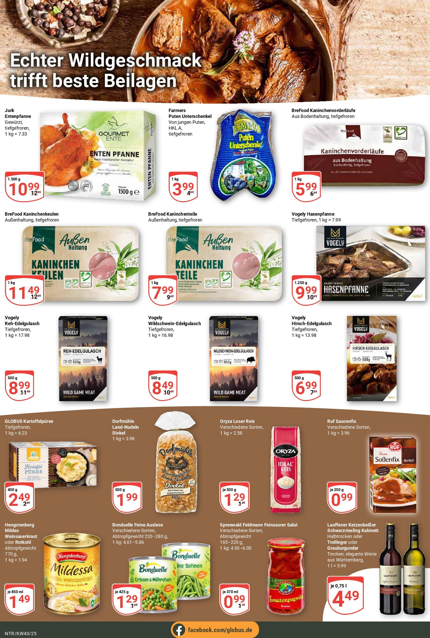 Globus prospekt Neutraubling	 (ab 28.09.2025) » Angebote online | Seite: 13 | Produkte: Rotkohl, Kaninchen, Erbsen, Ente