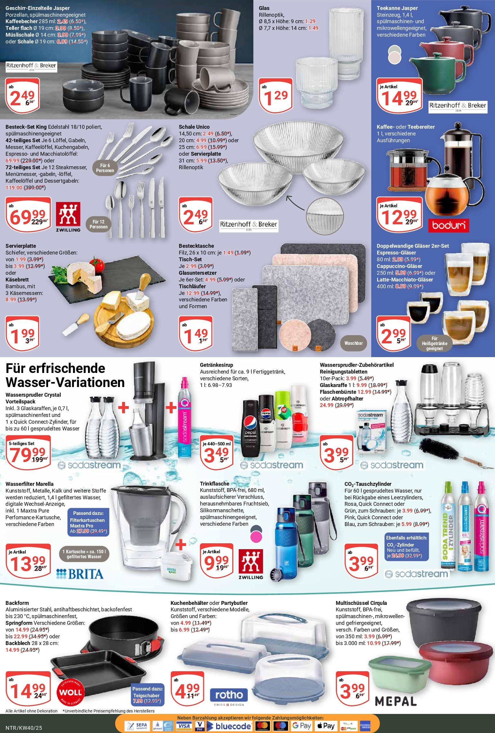 Globus prospekt Neutraubling	 (ab 28.09.2025) » Angebote online | Seite: 23 | Produkte: Wasser, Teekanne, Pepsi, Sodastream