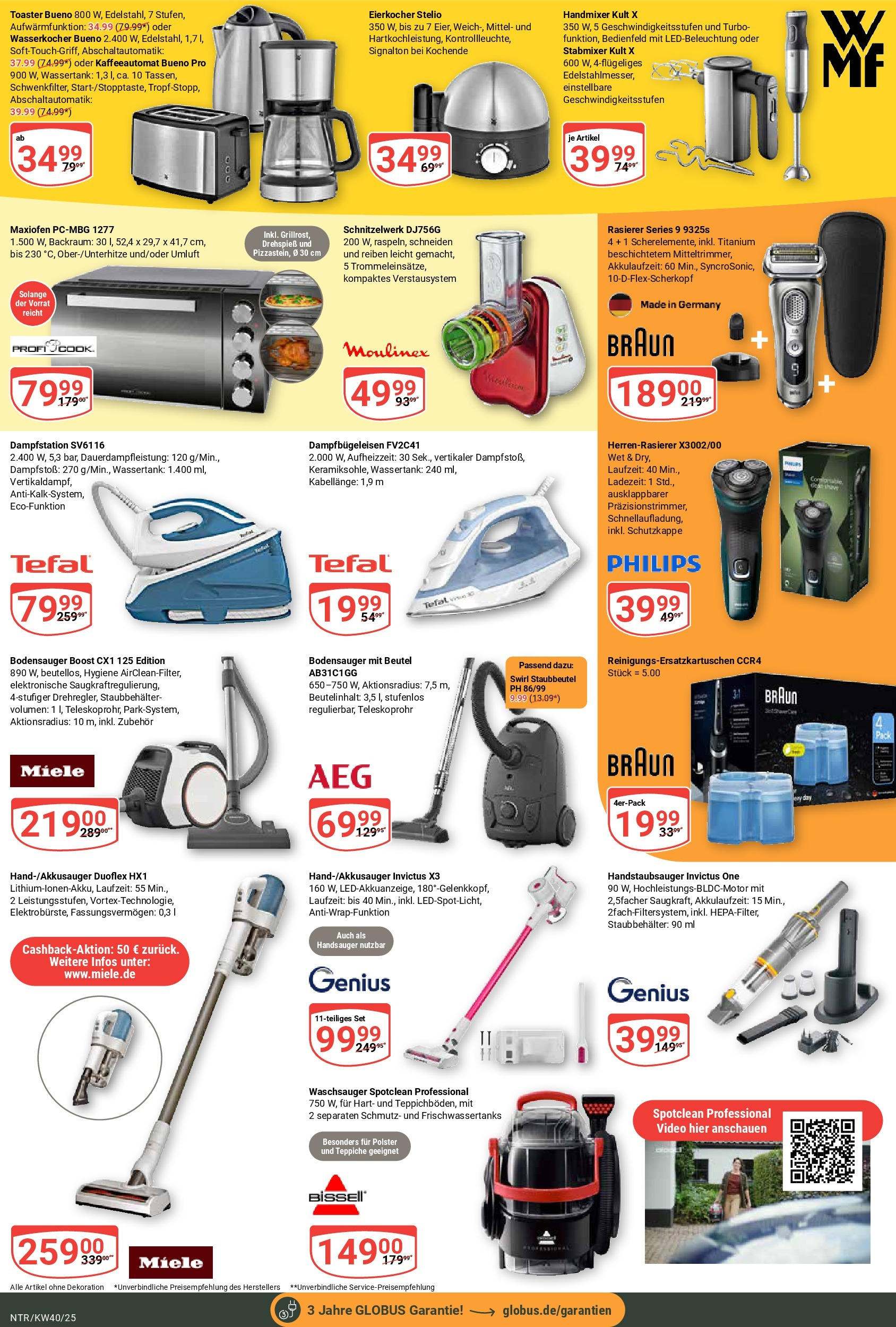 Globus prospekt Neutraubling	 (ab 28.09.2025) » Angebote online | Seite: 24 | Produkte: Miele, Handmixer, Eierkocher, Video