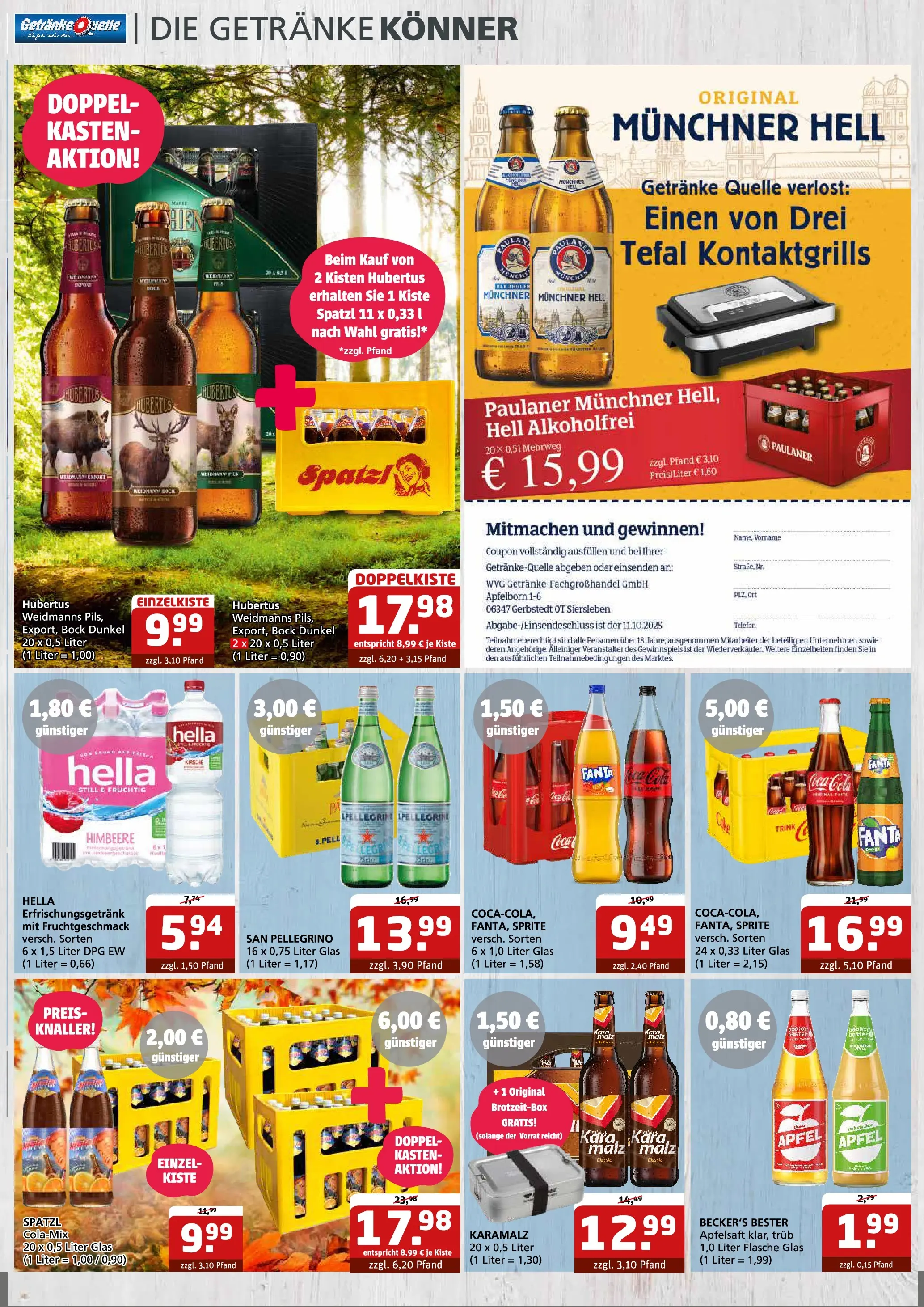 Entdecke - Getränke Quelle: Getränkeangebote (ab 28.09.2025) zum Blättern | Seite: 5 | Produkte: Coca cola, Sprite, Apfelsaft, Telefon