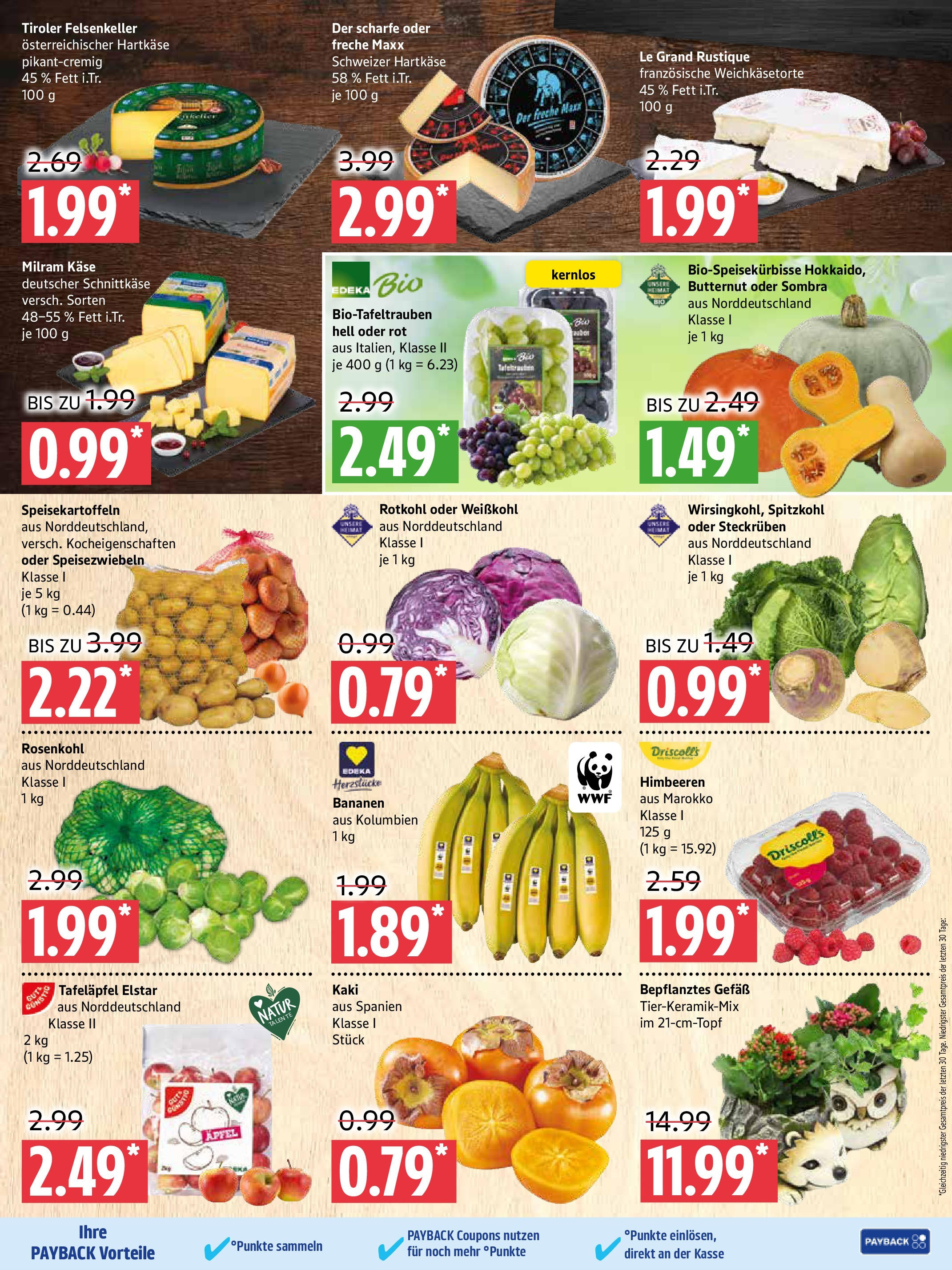 Marktkauf - Marktkauf: Wochenangebote (ab 28.09.2025) » Angebote online | Seite: 3 | Produkte: Käse, Rotkohl, Bananen, Kaki