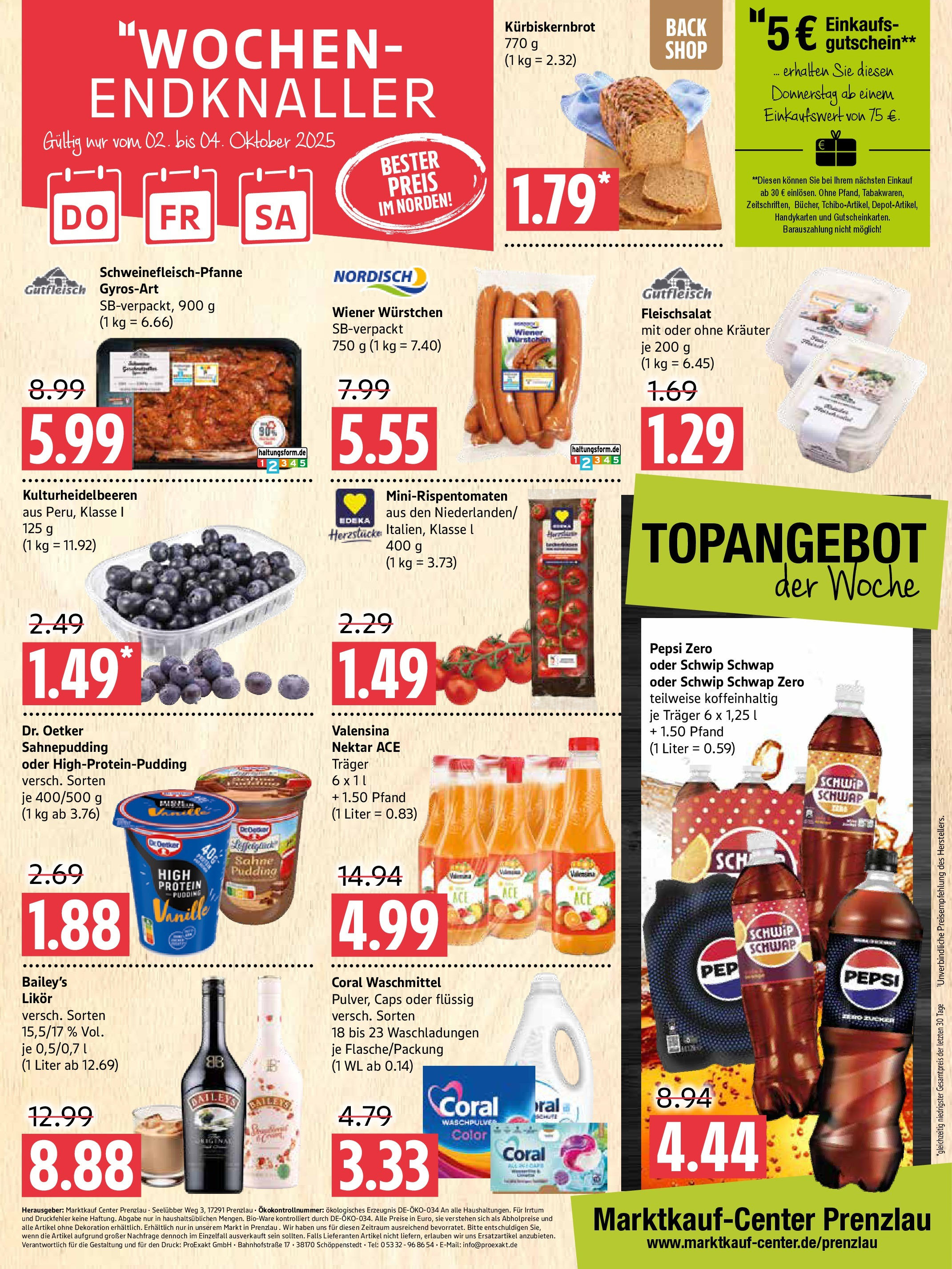Marktkauf - Marktkauf: Wochenangebote (ab 28.09.2025) » Angebote online | Seite: 12 | Produkte: Coral, Valensina, Waschpulver, Pepsi