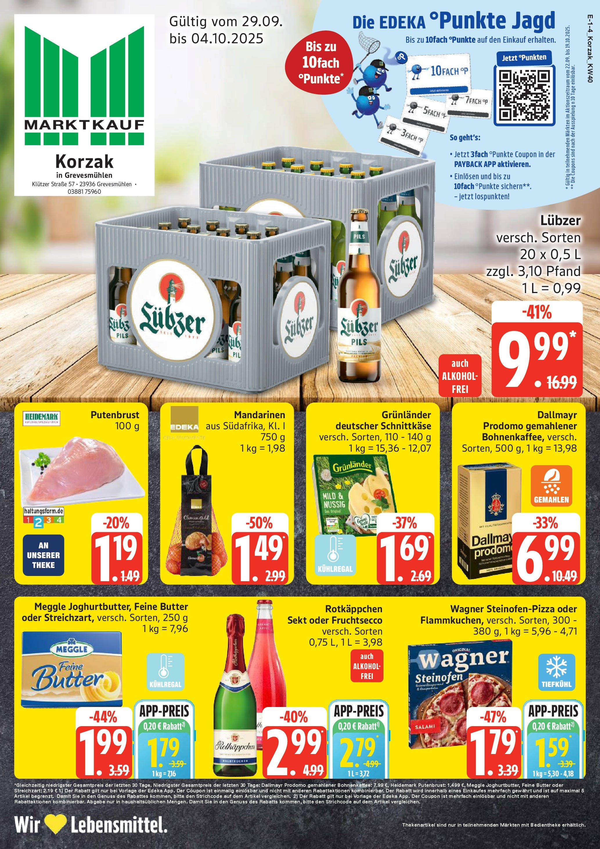 Marktkauf - Marktkauf: Wochenangebote (ab 28.09.2025) » Angebote online | Seite: 1 | Produkte: Butter, Theke, Pils, Rotkäppchen