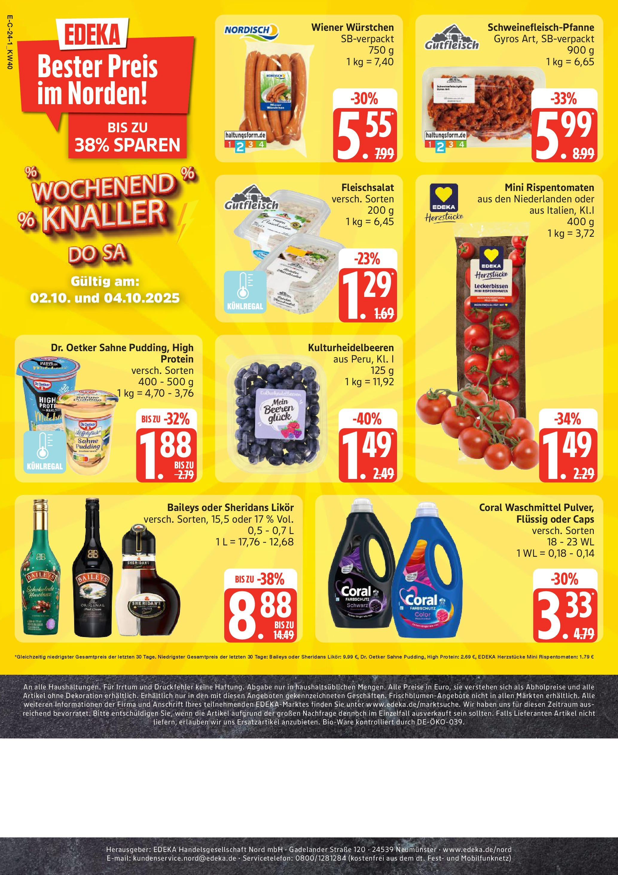 Marktkauf - Marktkauf: Wochenangebote (ab 28.09.2025) » Angebote online | Seite: 24 | Produkte: Wiener wurstchen, Schokolade, Coral, Coral waschmittel