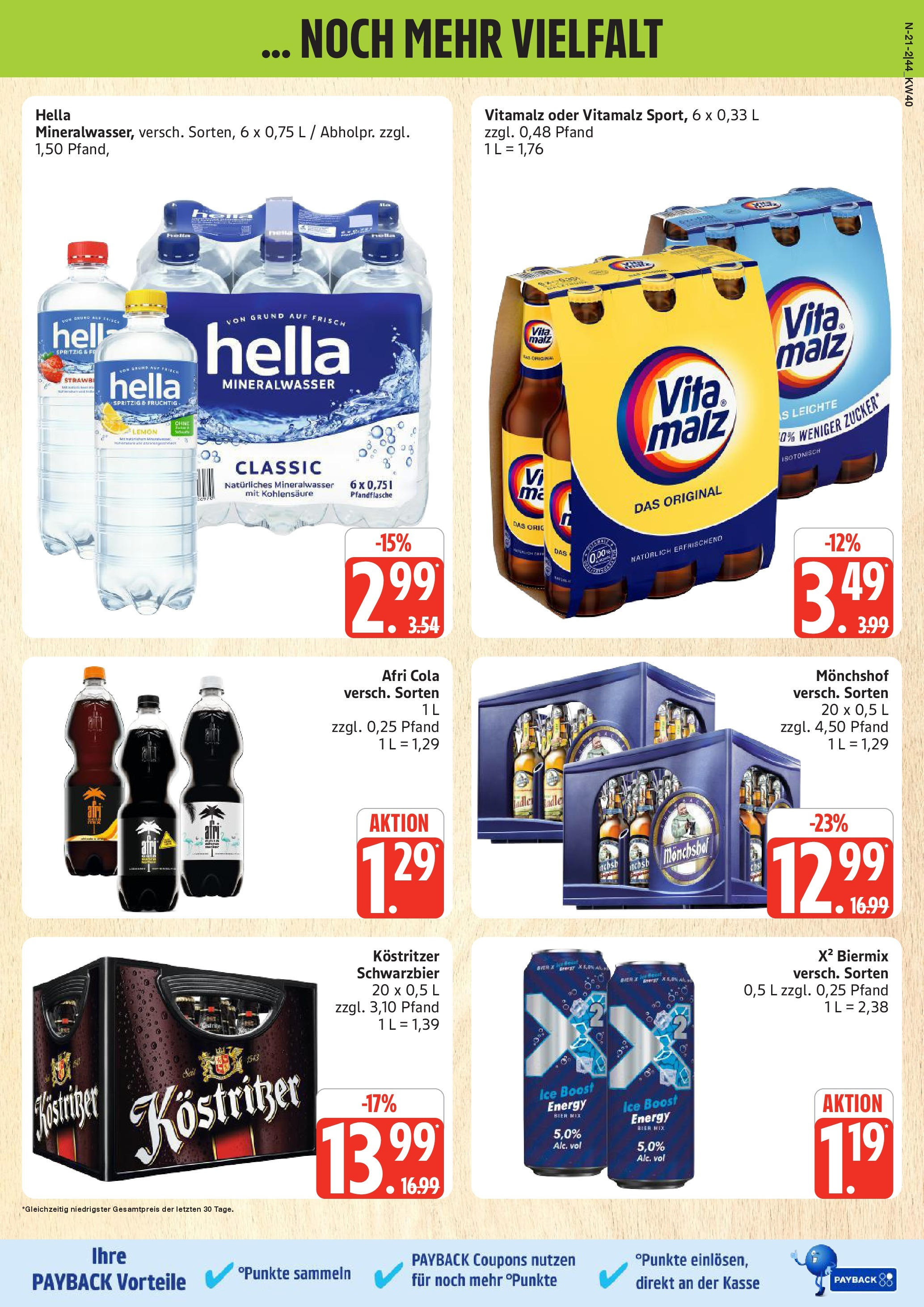 Marktkauf - Marktkauf: Wochenangebote (ab 28.09.2025) » Angebote online | Seite: 21 | Produkte: Monchshof, Cola, Bier, Hella