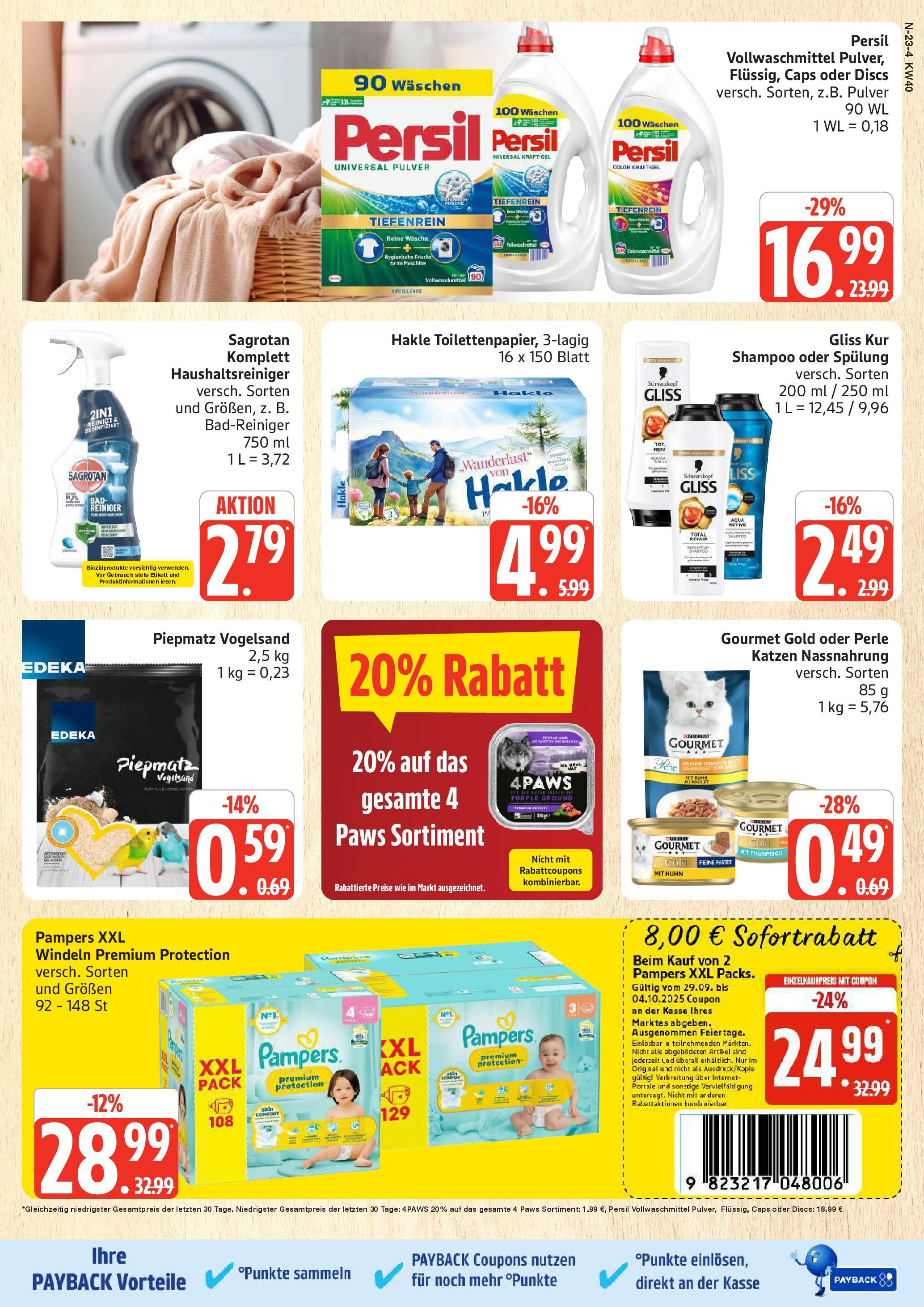 Marktkauf - Marktkauf: Wochenangebote (ab 28.09.2025) » Angebote online | Seite: 23 | Produkte: Pampers, Tür, Shampoo, Persil