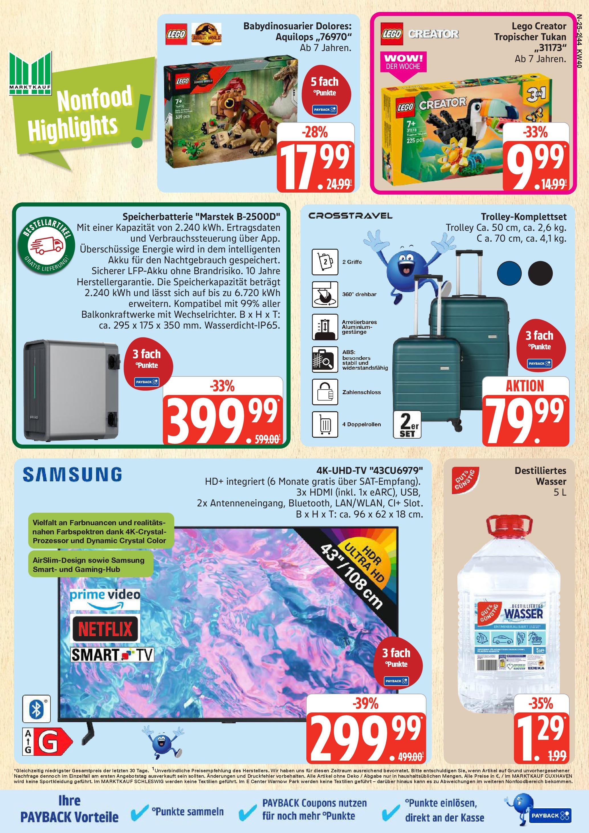 Marktkauf - Marktkauf: Wochenangebote (ab 28.09.2025) » Angebote online | Seite: 25 | Produkte: Samsung, Smart TV, Wasser, Video