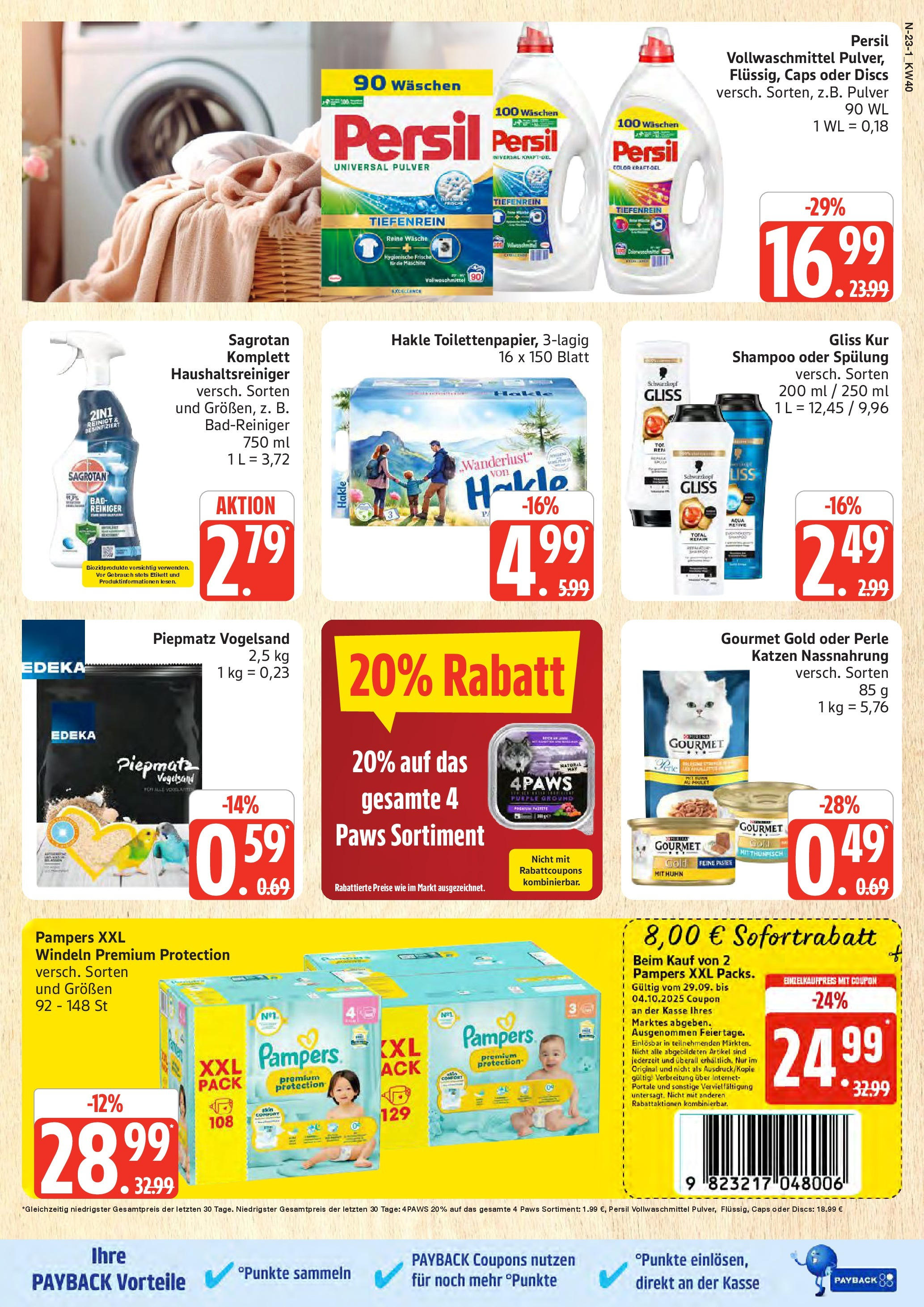 Marktkauf - Marktkauf: Wochenangebote (ab 28.09.2025) » Angebote online | Seite: 23 | Produkte: Thunfisch, Shampoo, Spülung, Persil