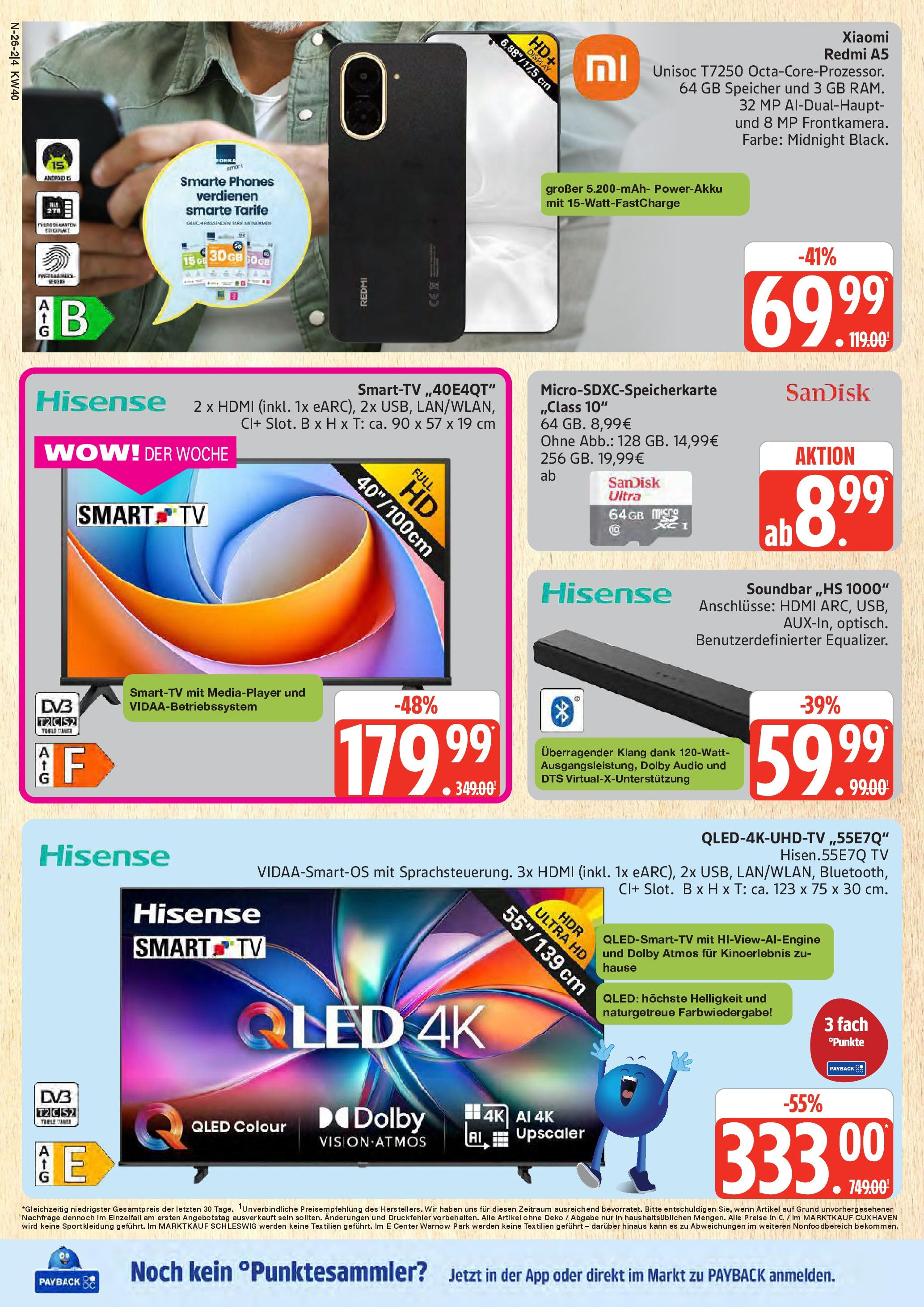 Marktkauf - Marktkauf: Wochenangebote (ab 28.09.2025) » Angebote online | Seite: 26 | Produkte: Hisense, Smart TV, Soundbar, Audio