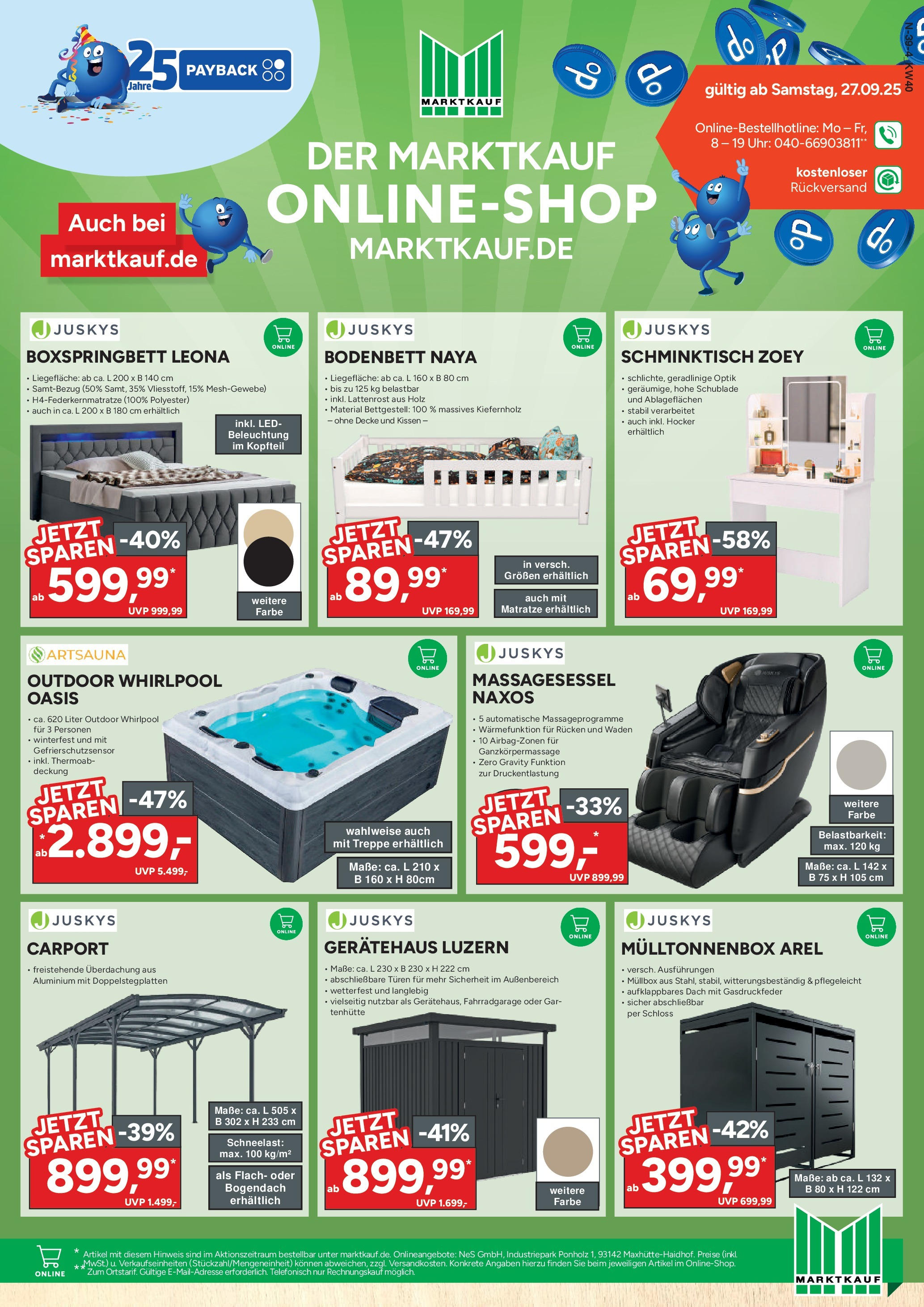 Marktkauf - Marktkauf: Wochenangebote (ab 28.09.2025) » Angebote online | Seite: 39 | Produkte: Matratze, Kissen, Boxspringbett, Schminktisch