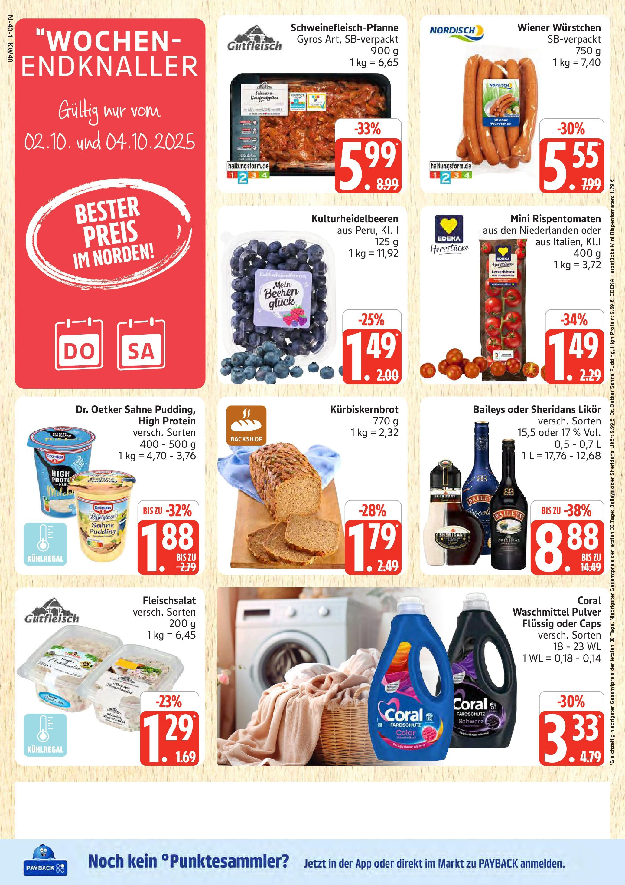 Marktkauf - Marktkauf: Wochenangebote (ab 28.09.2025) » Angebote online | Seite: 40 | Produkte: Wiener wurstchen, Coral, Gyros, Sahne