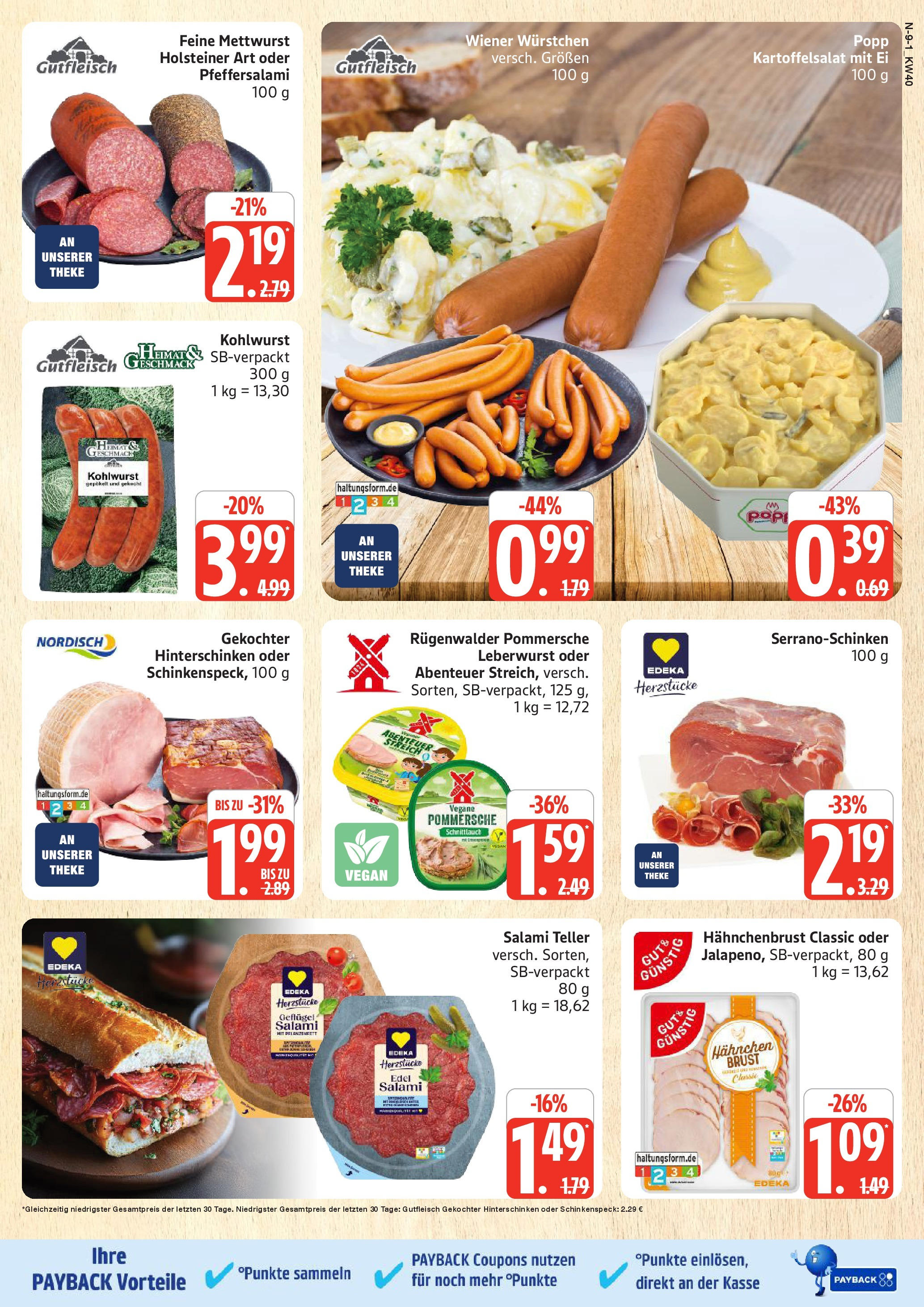 Marktkauf - Marktkauf: Wochenangebote (ab 28.09.2025) » Angebote online | Seite: 9 | Produkte: Hahnchen, Wiener wurstchen, Theke, Salami