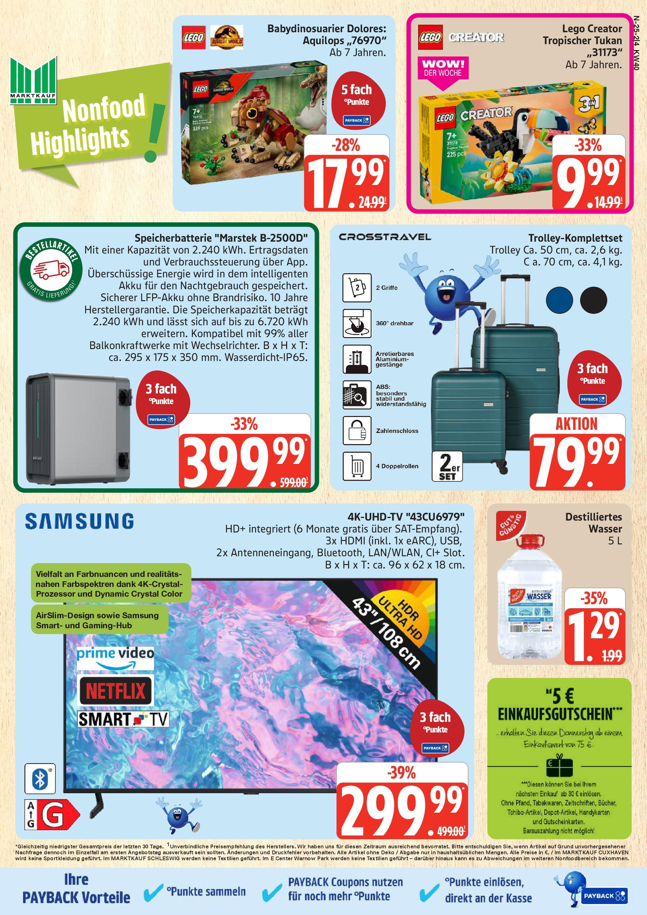 Marktkauf - Marktkauf: Wochenangebote (ab 28.09.2025) » Angebote online | Seite: 25 | Produkte: Smart TV, Wasser, TV, Video