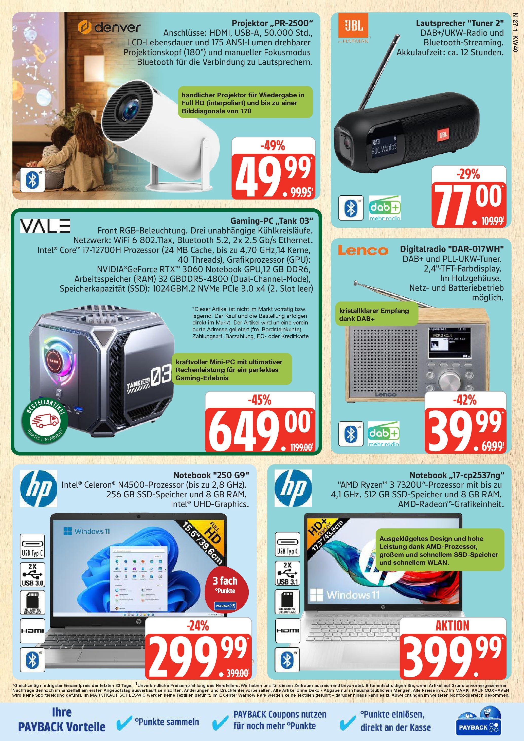 Marktkauf - Marktkauf: Wochenangebote (ab 28.09.2025) » Angebote online | Seite: 27 | Produkte: Lautsprecher, USB, Notebook
