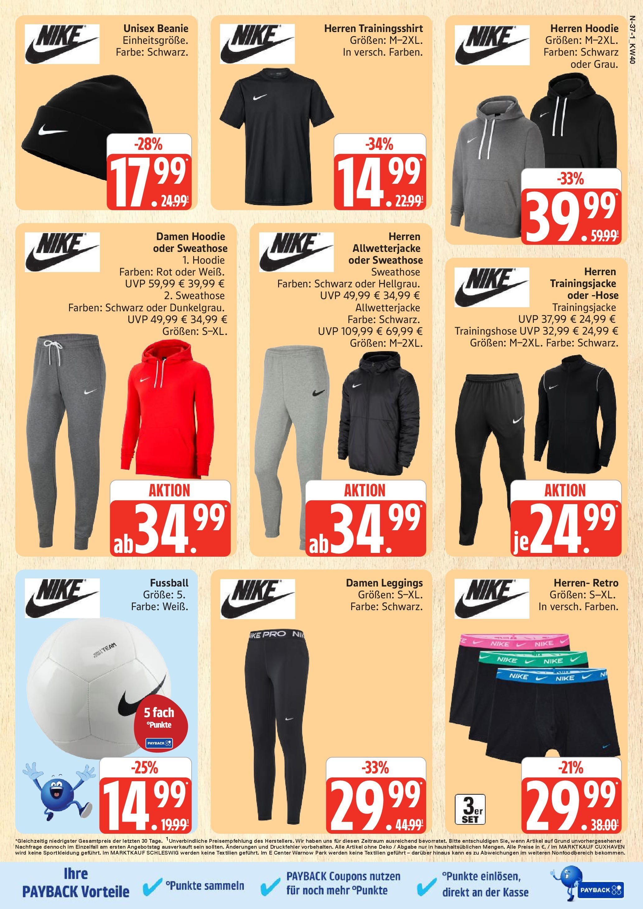 Marktkauf - Marktkauf: Wochenangebote (ab 28.09.2025) » Angebote online | Seite: 37 | Produkte: Trainingsjacke, Trainingshose, Fußball, Leggings