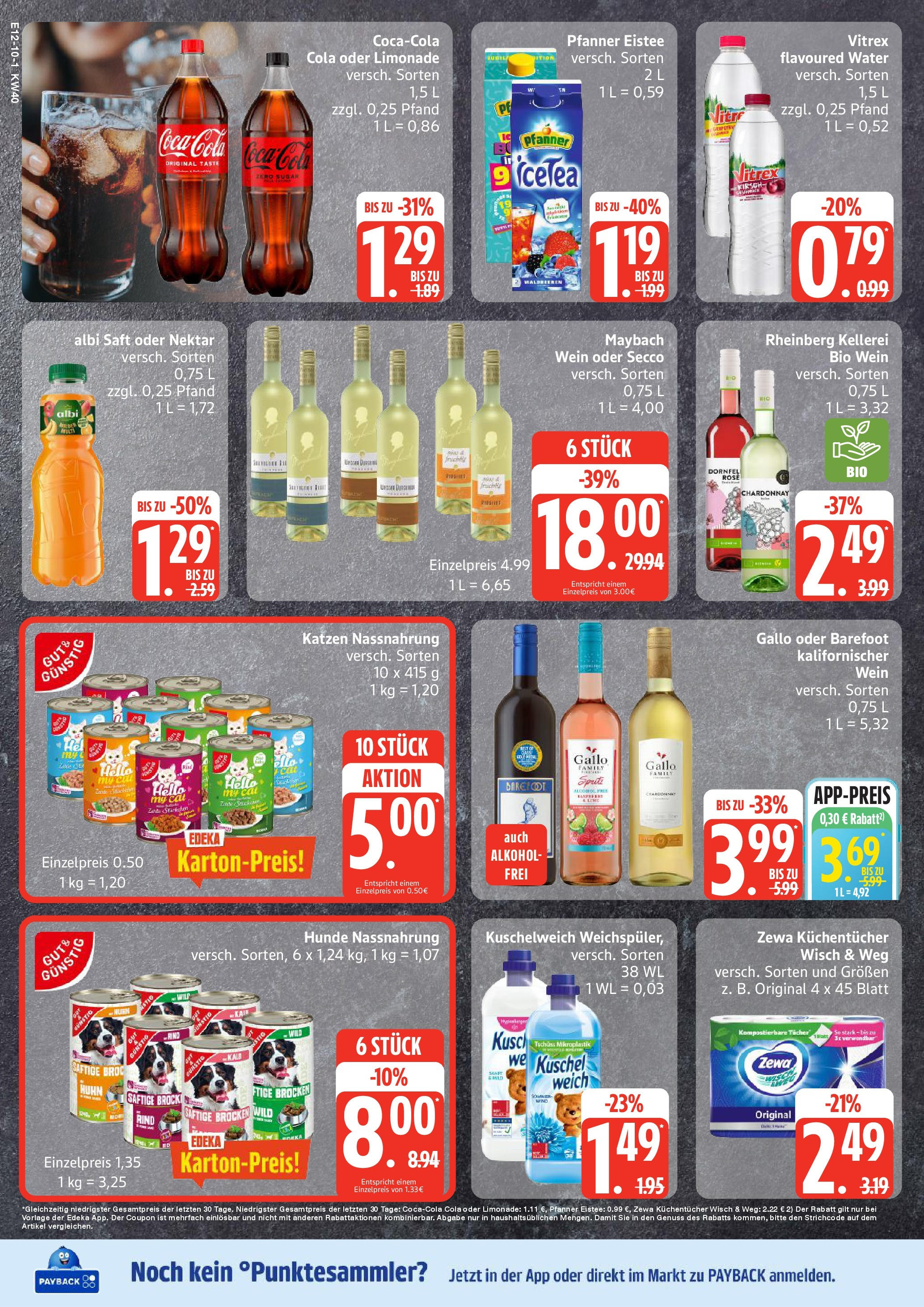 Edeka prospekt Sterup (ab 28.09.2025) » Angebote Online | Seite: 10 | Produkte: Kuschelweich, Pfanner eistee, Weichspüler, Saft Edeka prospekt Sterup (ab 28.09.2025) » Angebote Online | Seite: 10 | Produkte: Kuschelweich, Pfanner eistee, Weichspüler, Saft