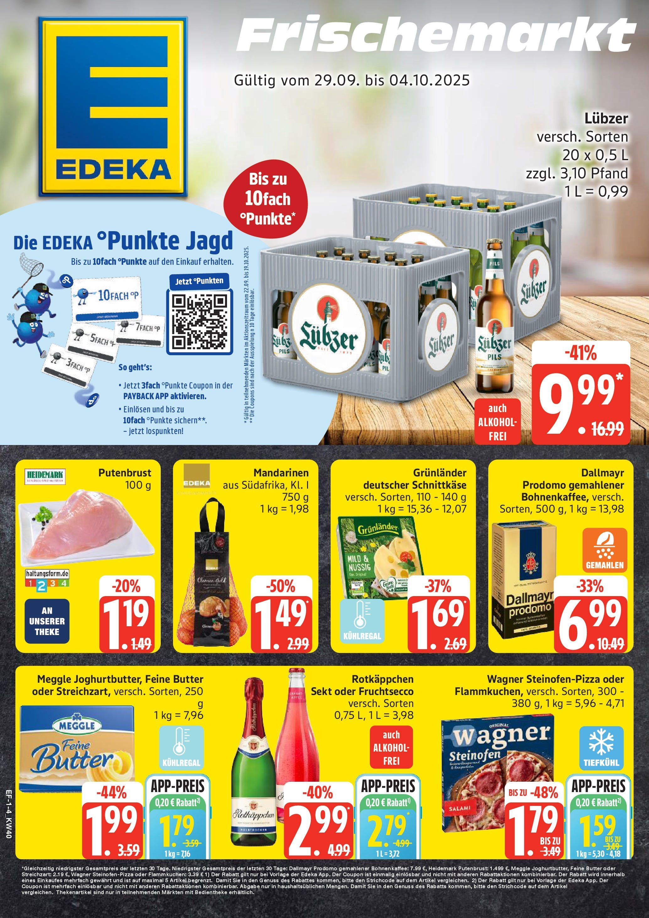 Edeka prospekt Rostock	 (ab 28.09.2025) » Angebote Online | Seite: 1 | Produkte: Theke, Grunlander, Salami, Lubzer