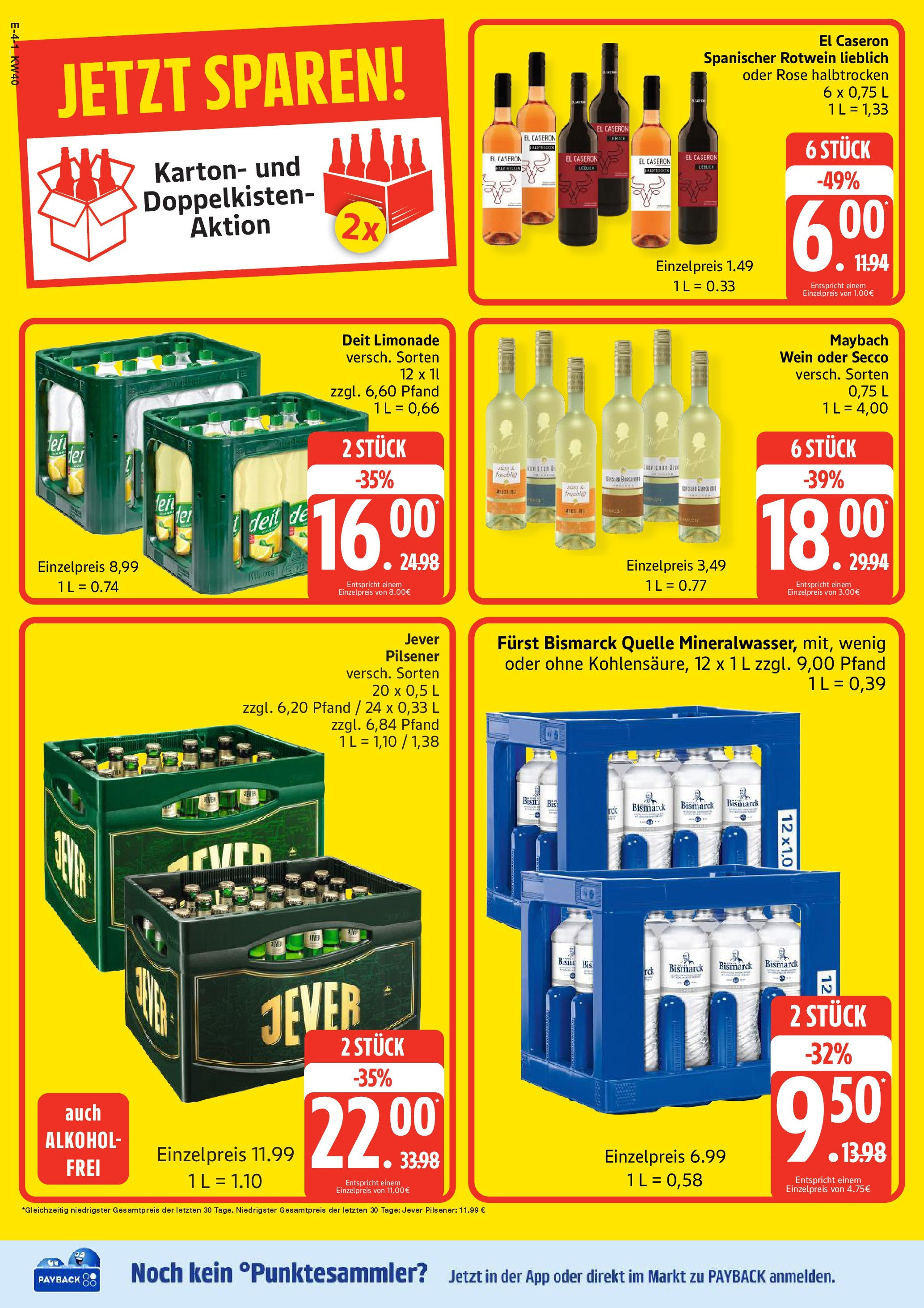 Edeka prospekt Hamburg	 (ab 28.09.2025) » Angebote Online | Seite: 4 | Produkte: Rotwein, Limonade, Jever, Wein