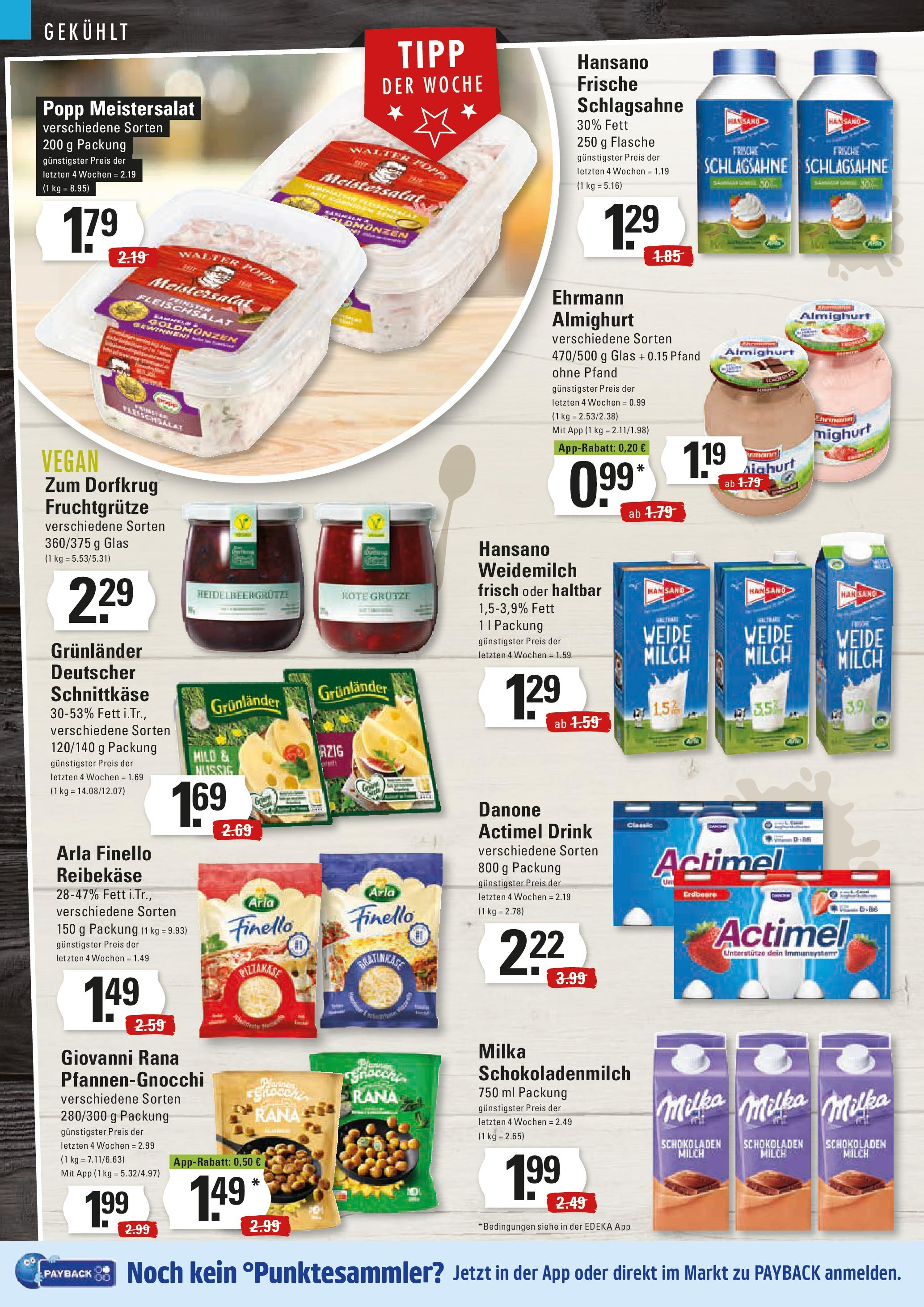 Edeka prospekt Hamburg	 (ab 28.09.2025) » Angebote Online | Seite: 6 | Produkte: Actimel, Ehrmann almighurt, Milka, Grunlander