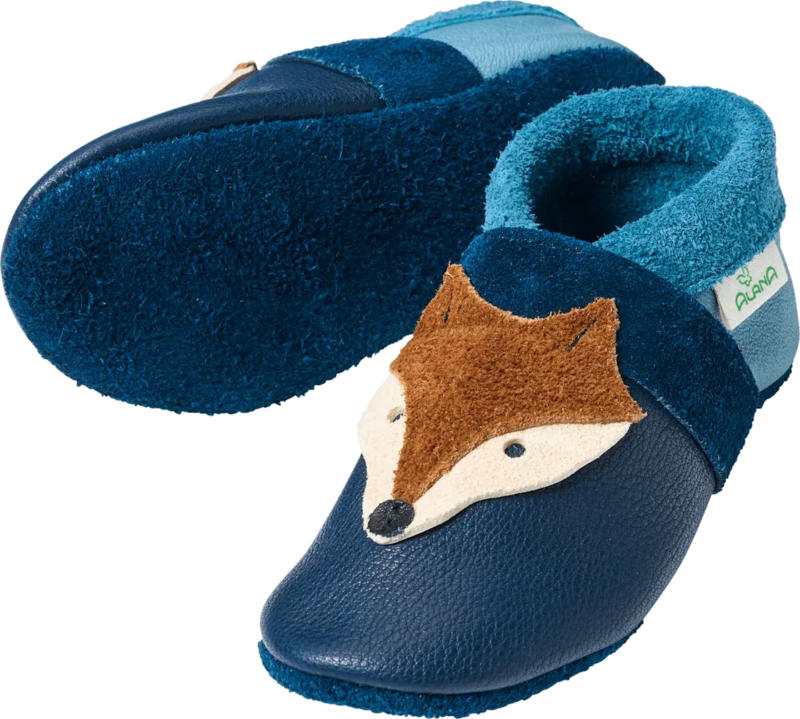 ALANA Lederschuhe mit Fuchs-Applikation, blau, Gr. 22/23