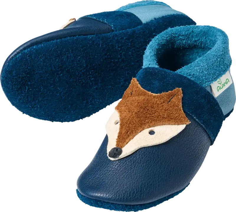 ALANA Lederschuhe mit Fuchs-Applikation, blau, Gr. 20/21