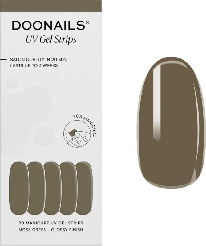 Doonails UV Gel Nagelfolien, Gel Strips Moss Green