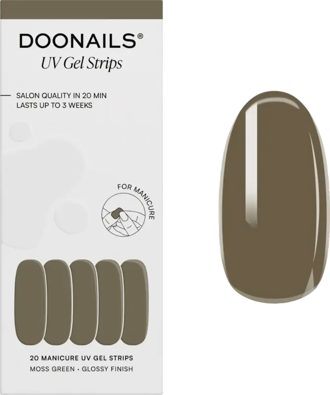 Doonails UV Gel Nagelfolien, Gel Strips Moss Green